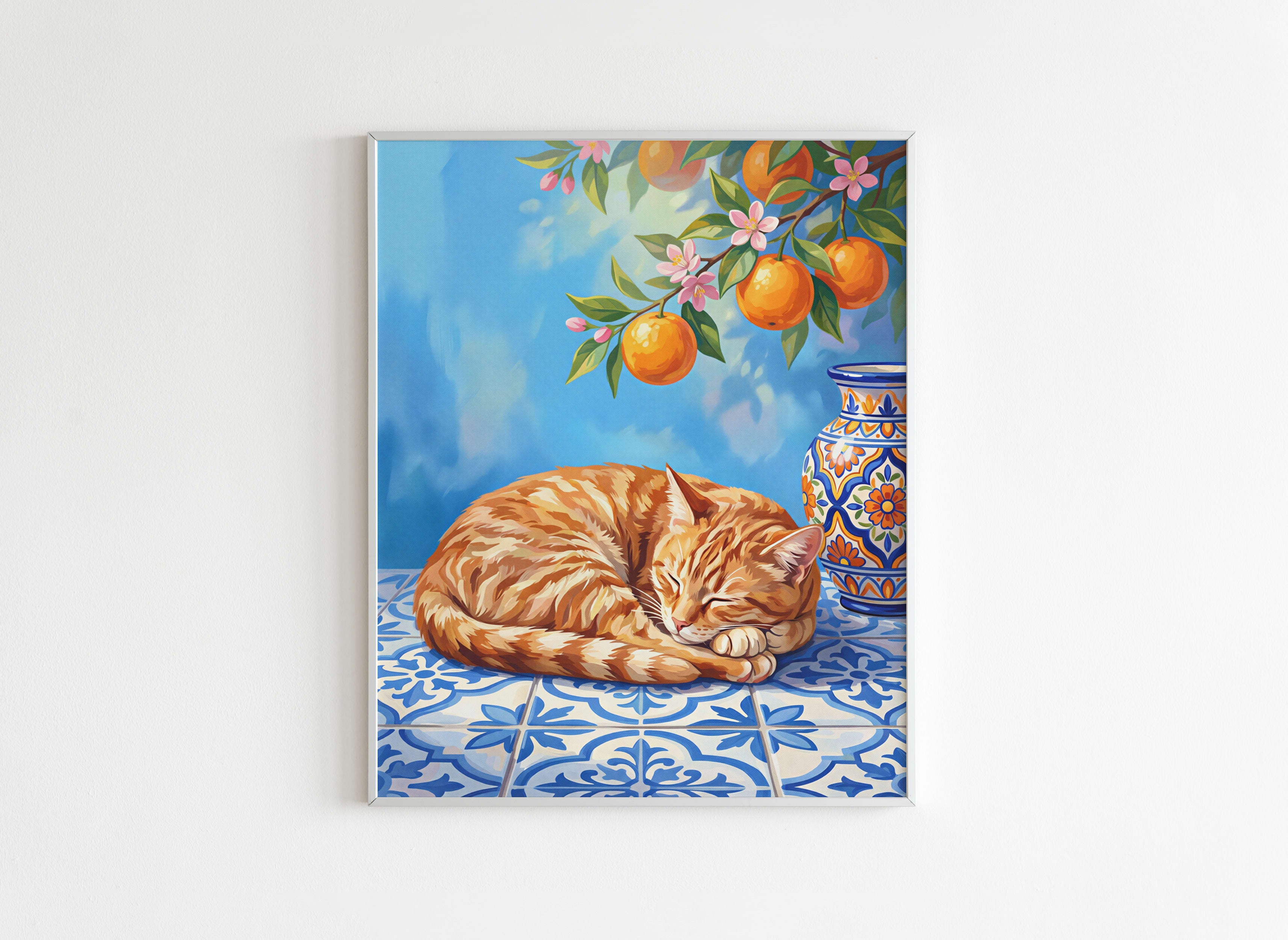Peinture par Numéros Animaux - Chat Dormant Méditerranéen - Après