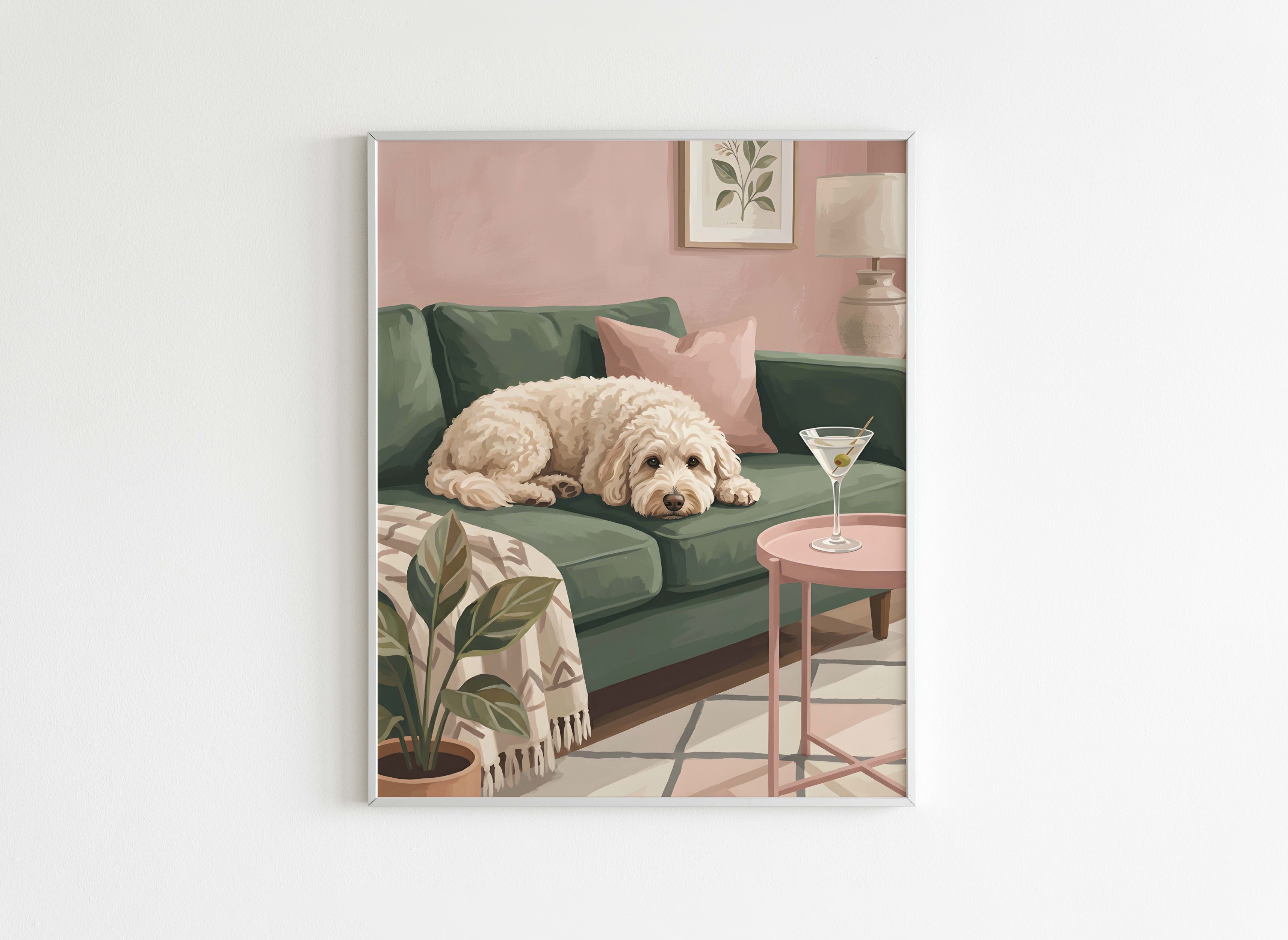 Peinture par Numéros Animaux - Chien sur canapé - Après