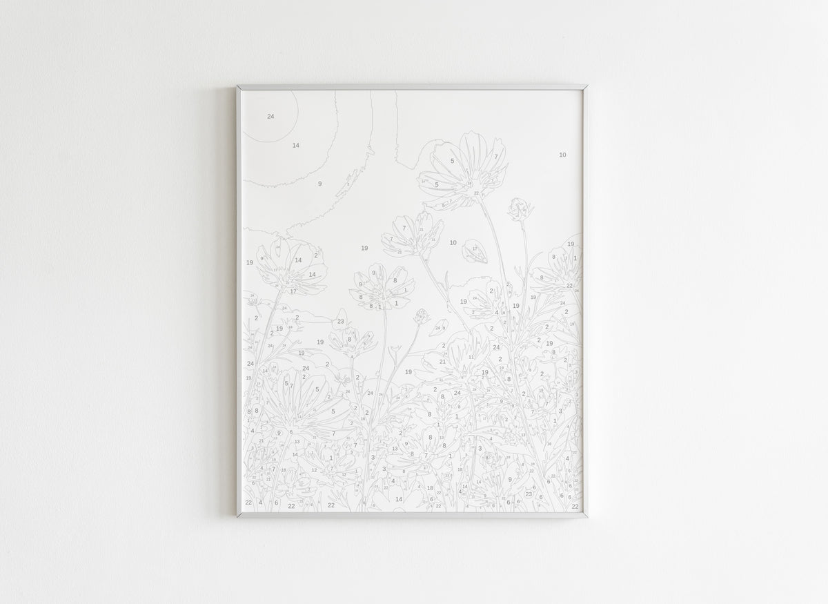 Peinture par Numéros Floral - Champ Fleurs Ensoleillé - Avant