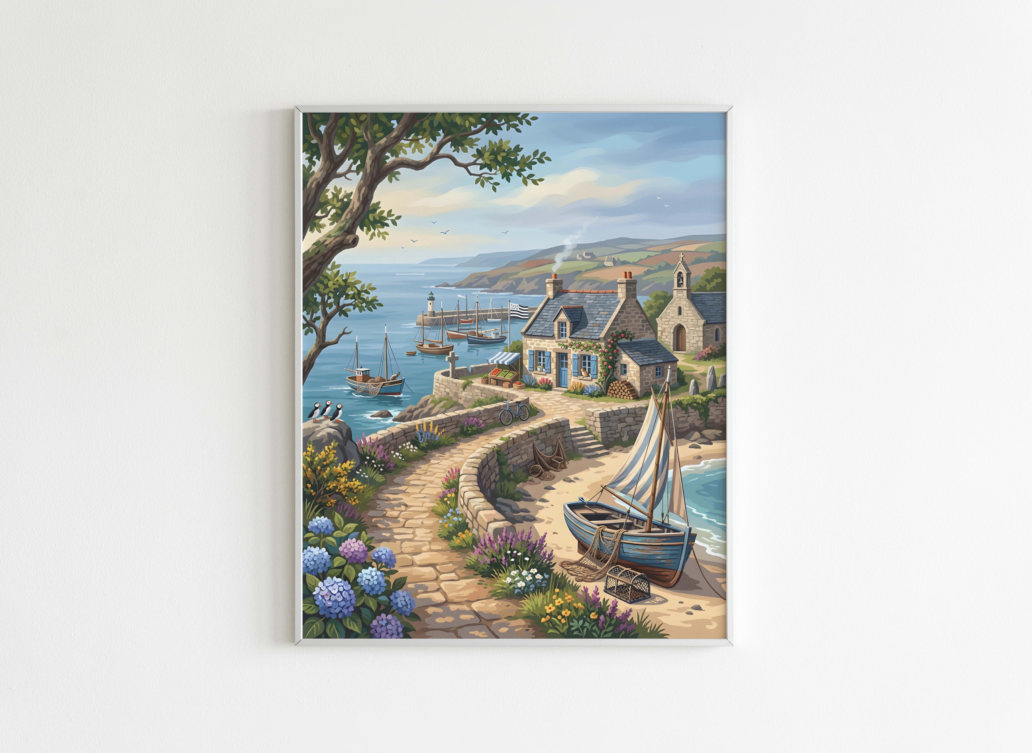 Peinture par Numéros Nature - Village Côtier Breton - Après