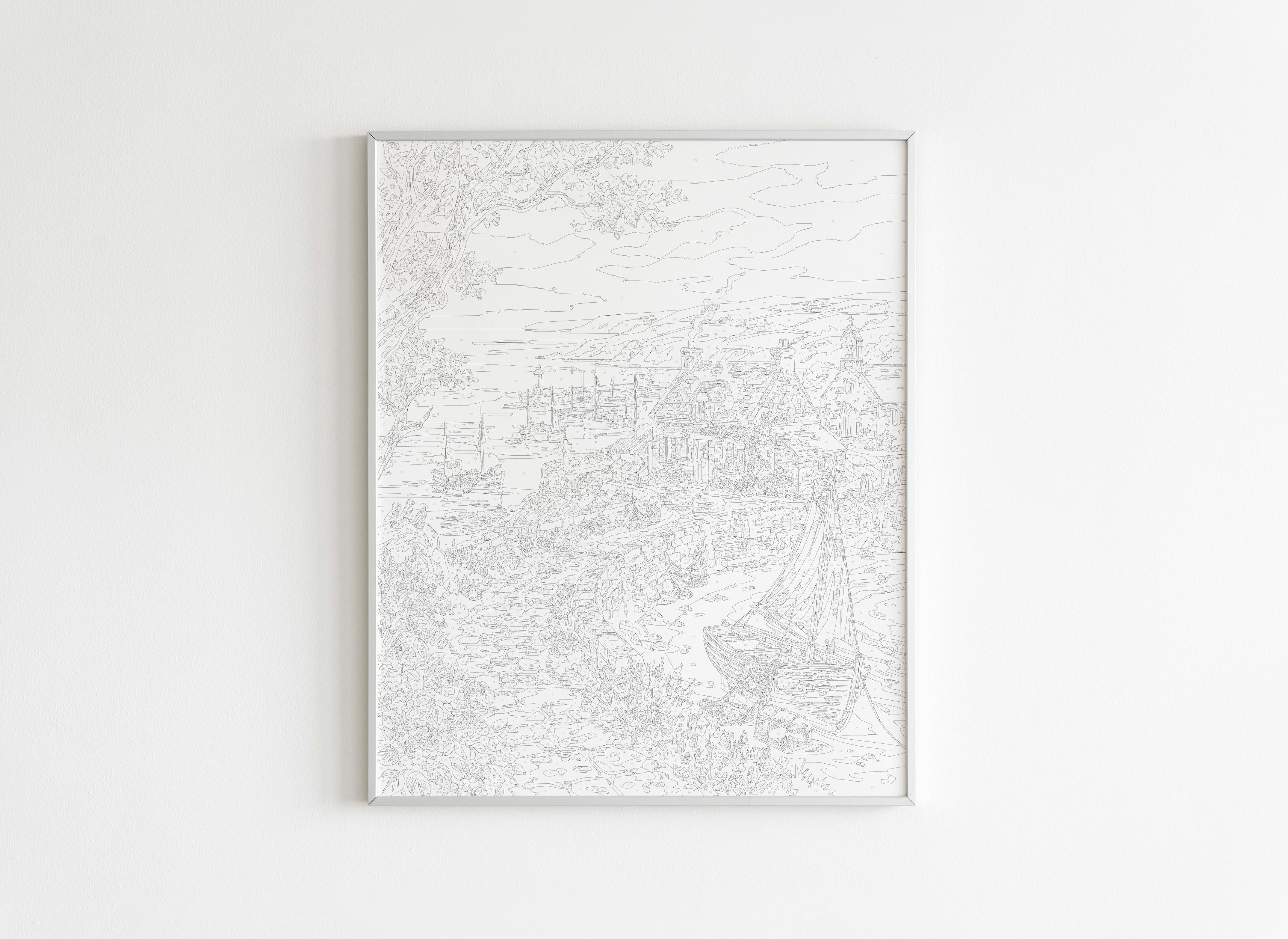 Peinture par Numéros Nature - Village Côtier Breton - Avant