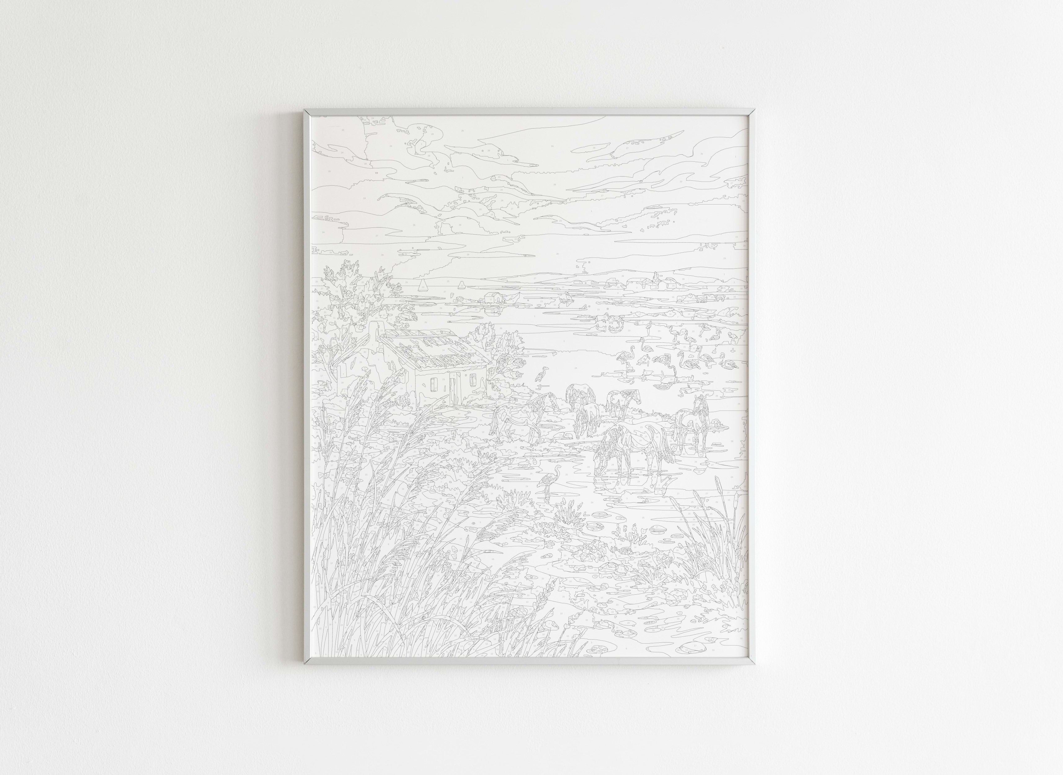 Peinture par Numéros Nature - Paysage Camargue Crépuscule - Avant