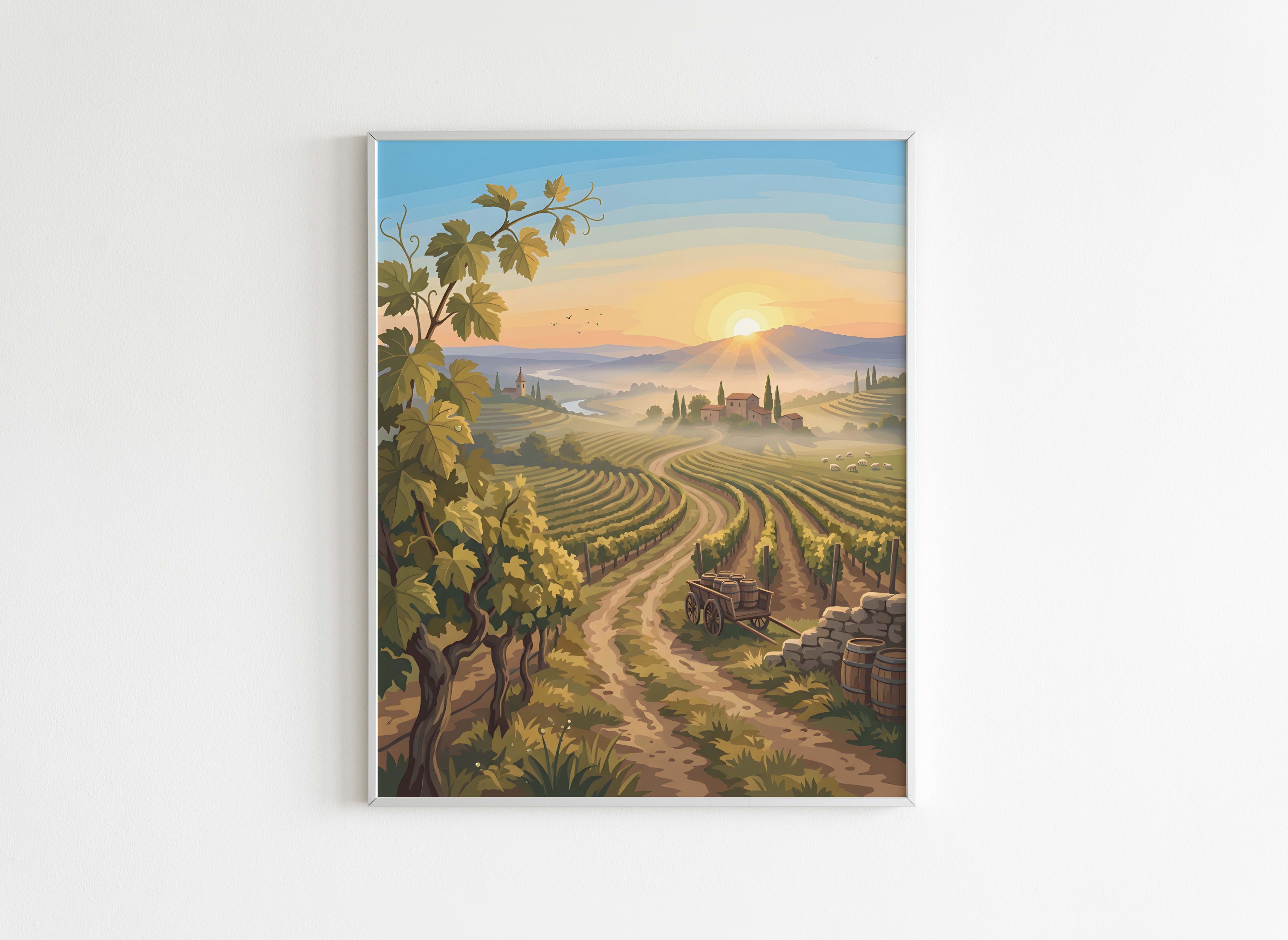 Peinture par Numéros Nature - Vignoble Gascogne à l’Aube - Après