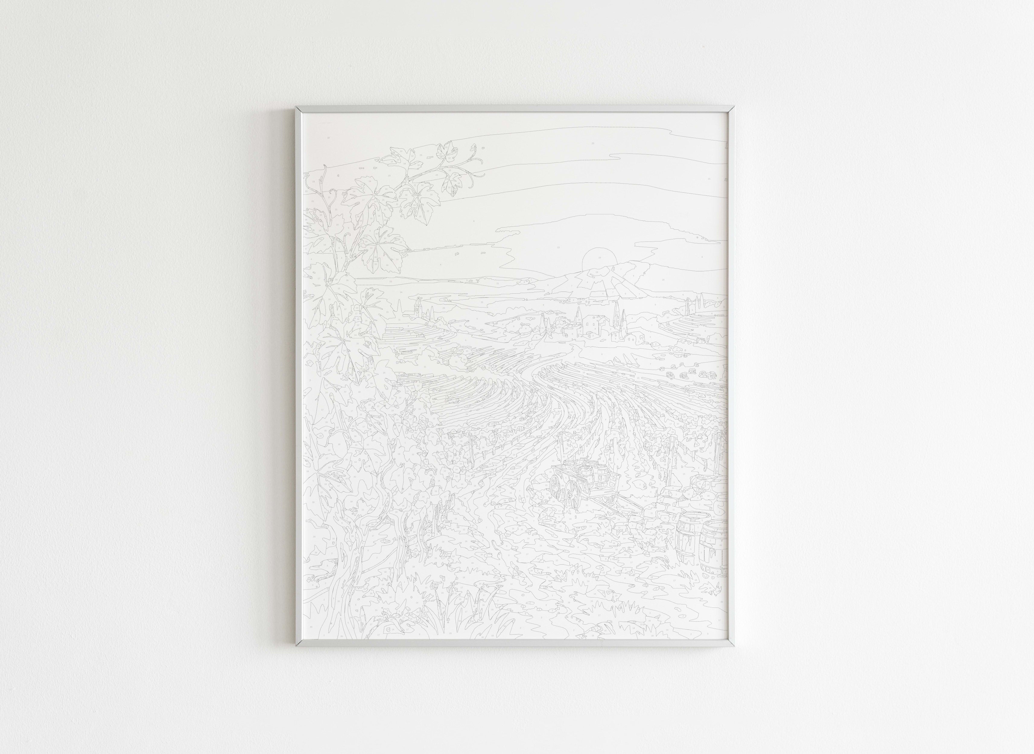 Peinture par Numéros Nature - Vignoble Gascogne à l’Aube - Avant