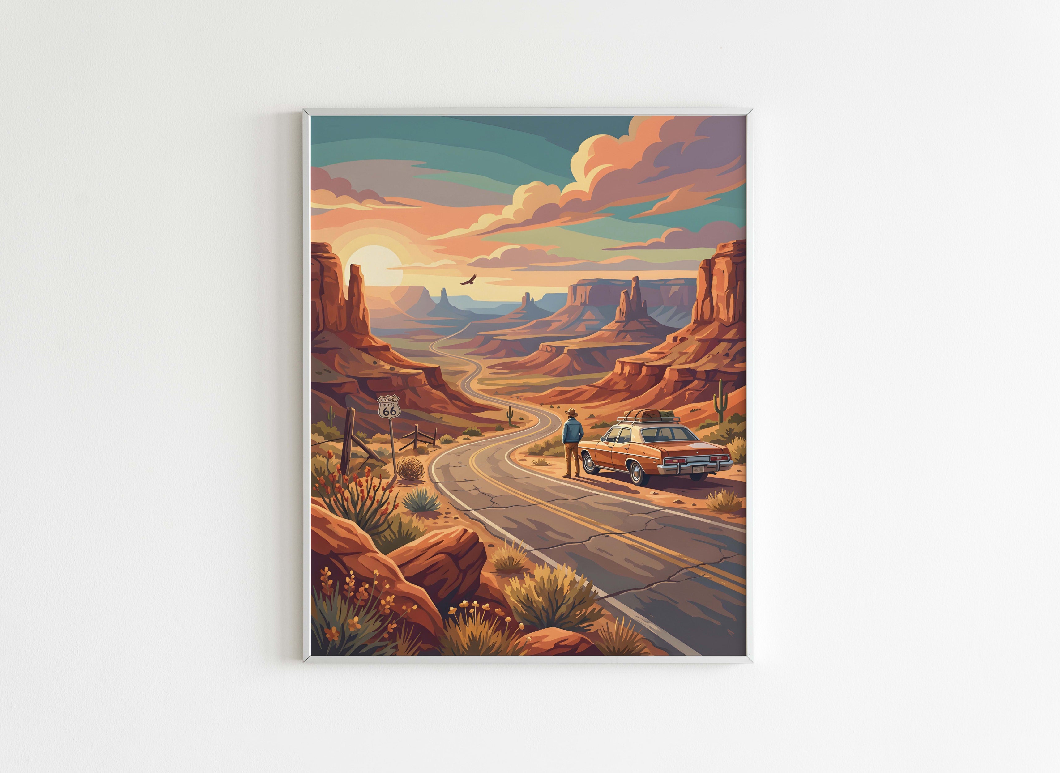 Peinture par Numéros Nature - Route 66 désert - Après