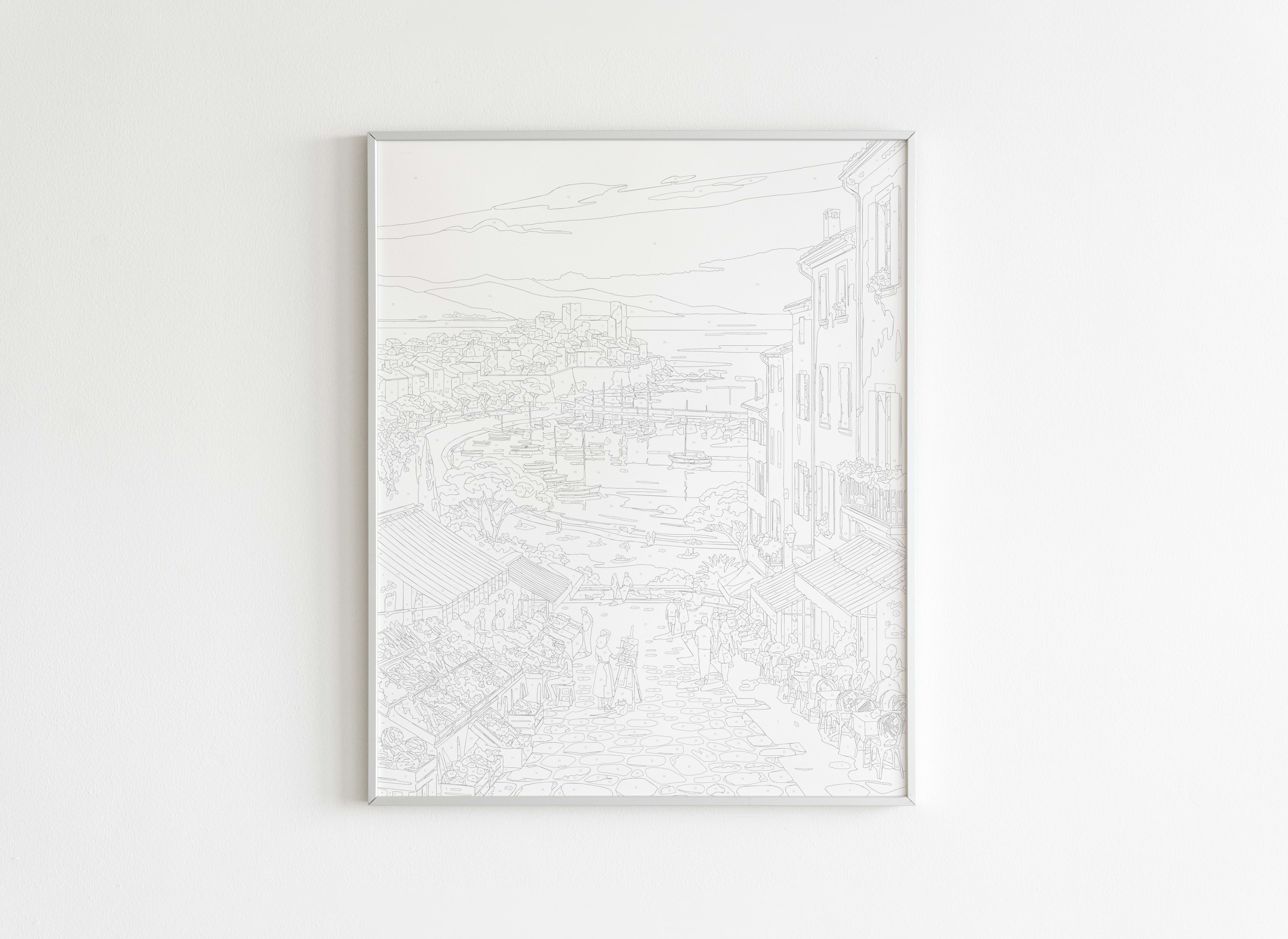 Peinture par Numéros Villes - Marché d’Antibes - Avant