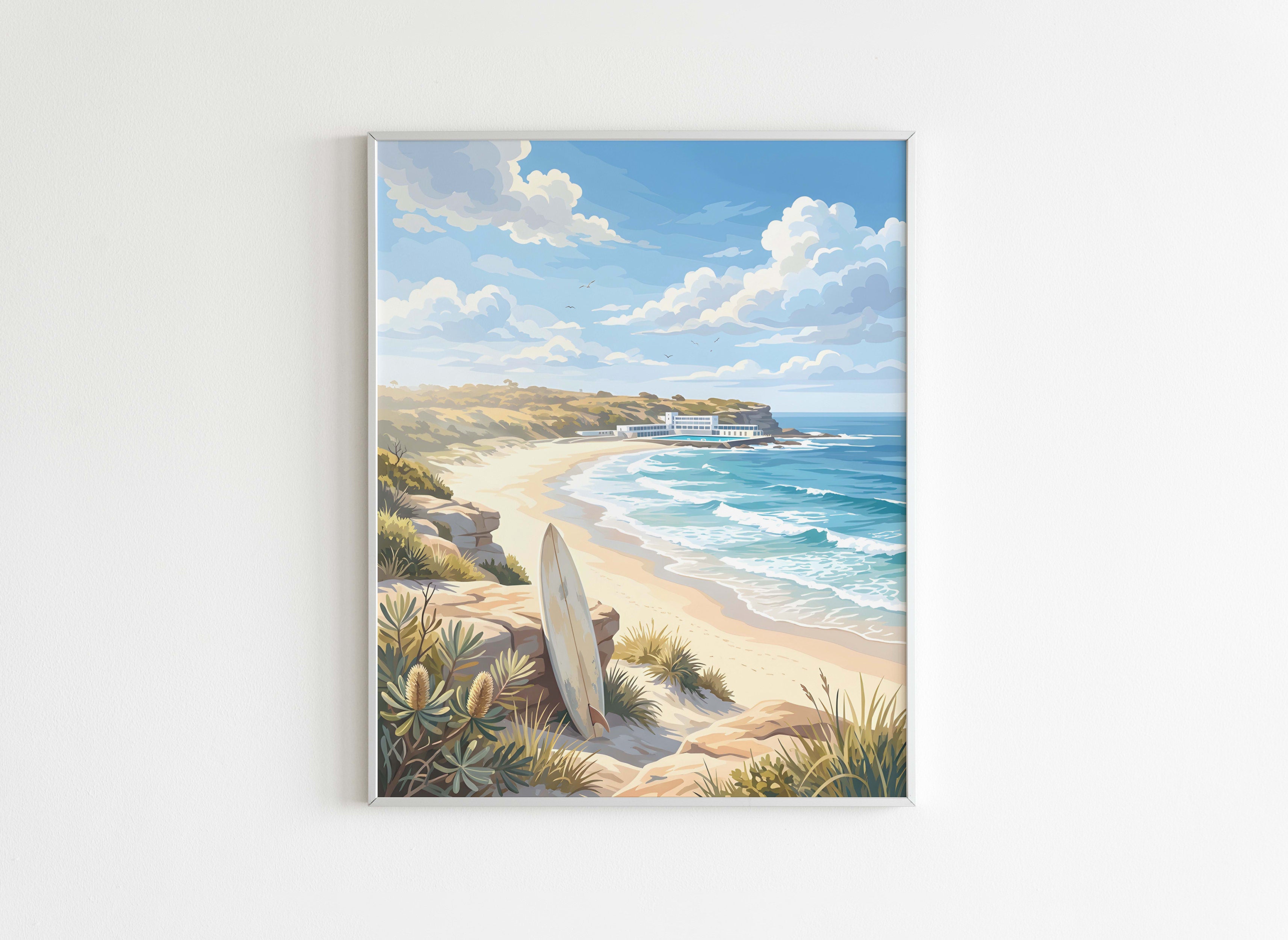 Peinture par Numéros Villes - Plage Australienne Surf - Après