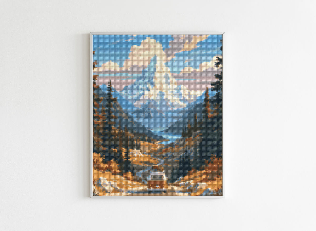 Diamond Painting Nature - Van Rétro Montagne - Après