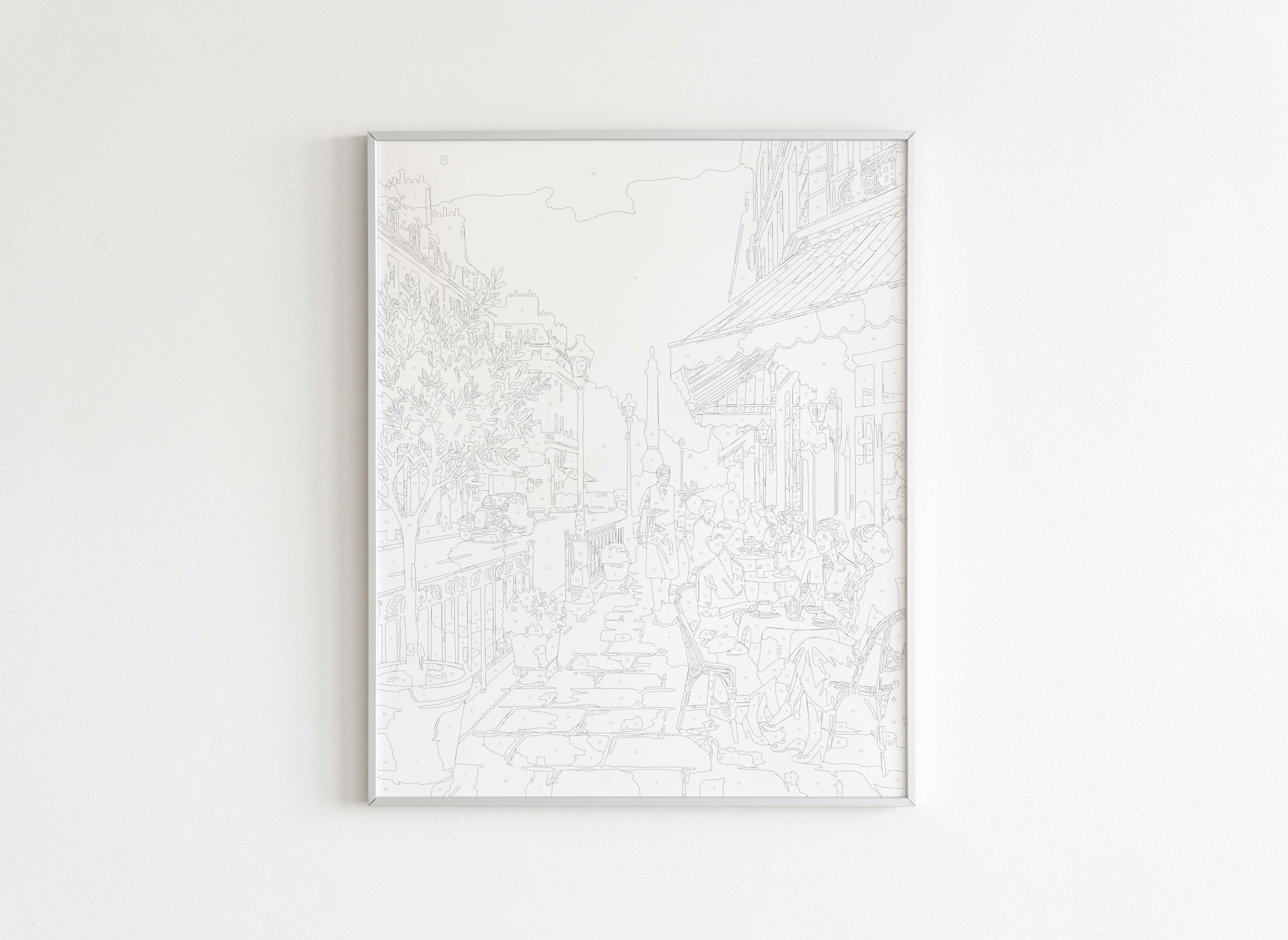 Peinture par Numéros Villes - Terrasse Parisienne Vintage - Avant