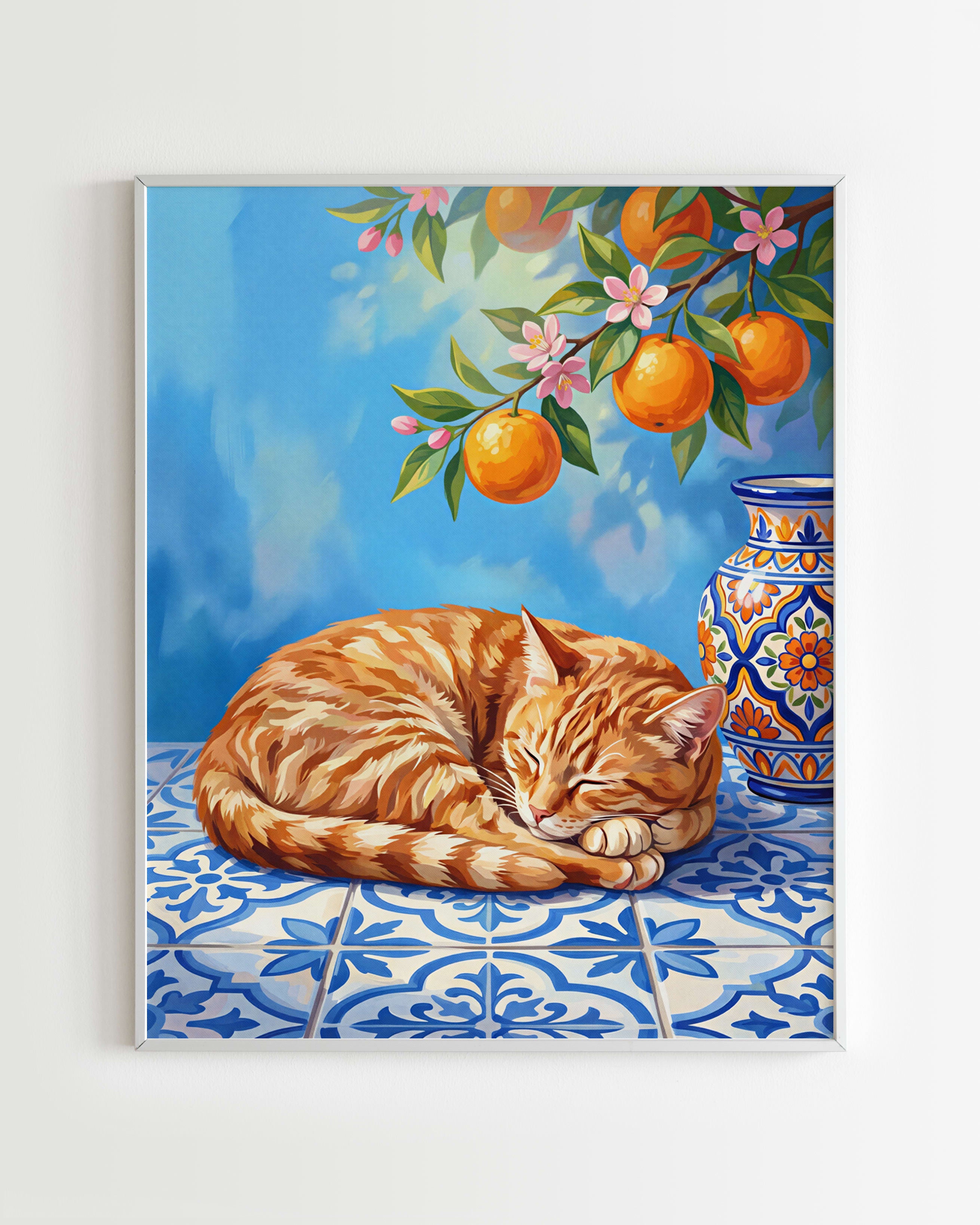 Kit Peinture par Numéros Animaux - Chat Dormant Méditerranéen