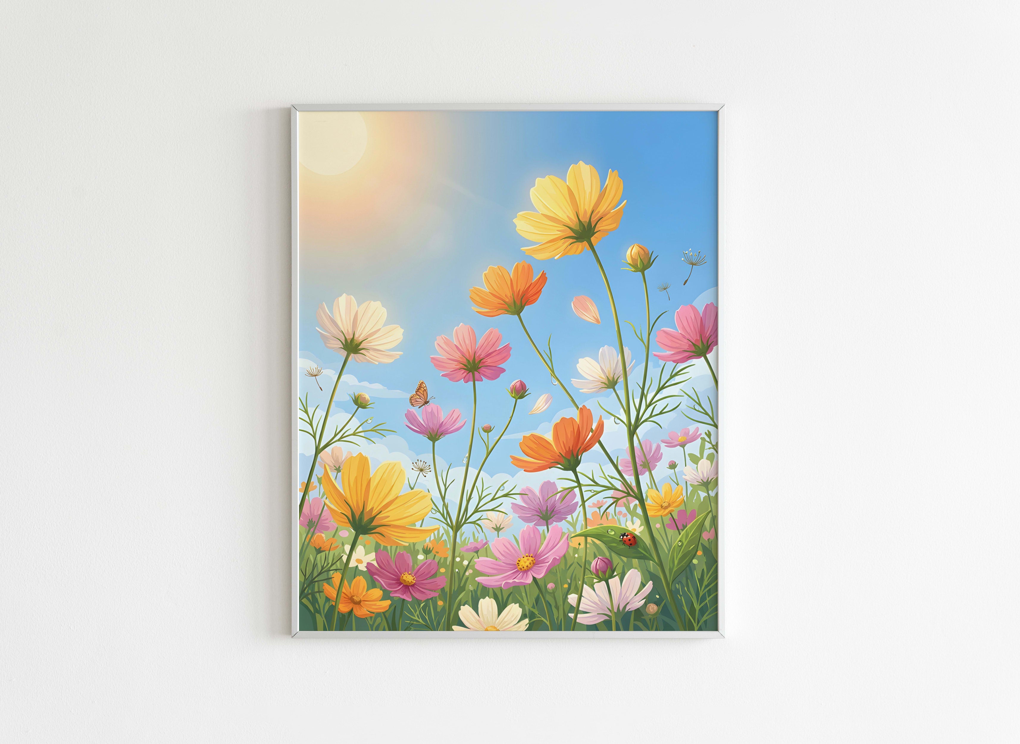 Peinture par Numéros Floral - Champ Fleurs Ensoleillé - Après