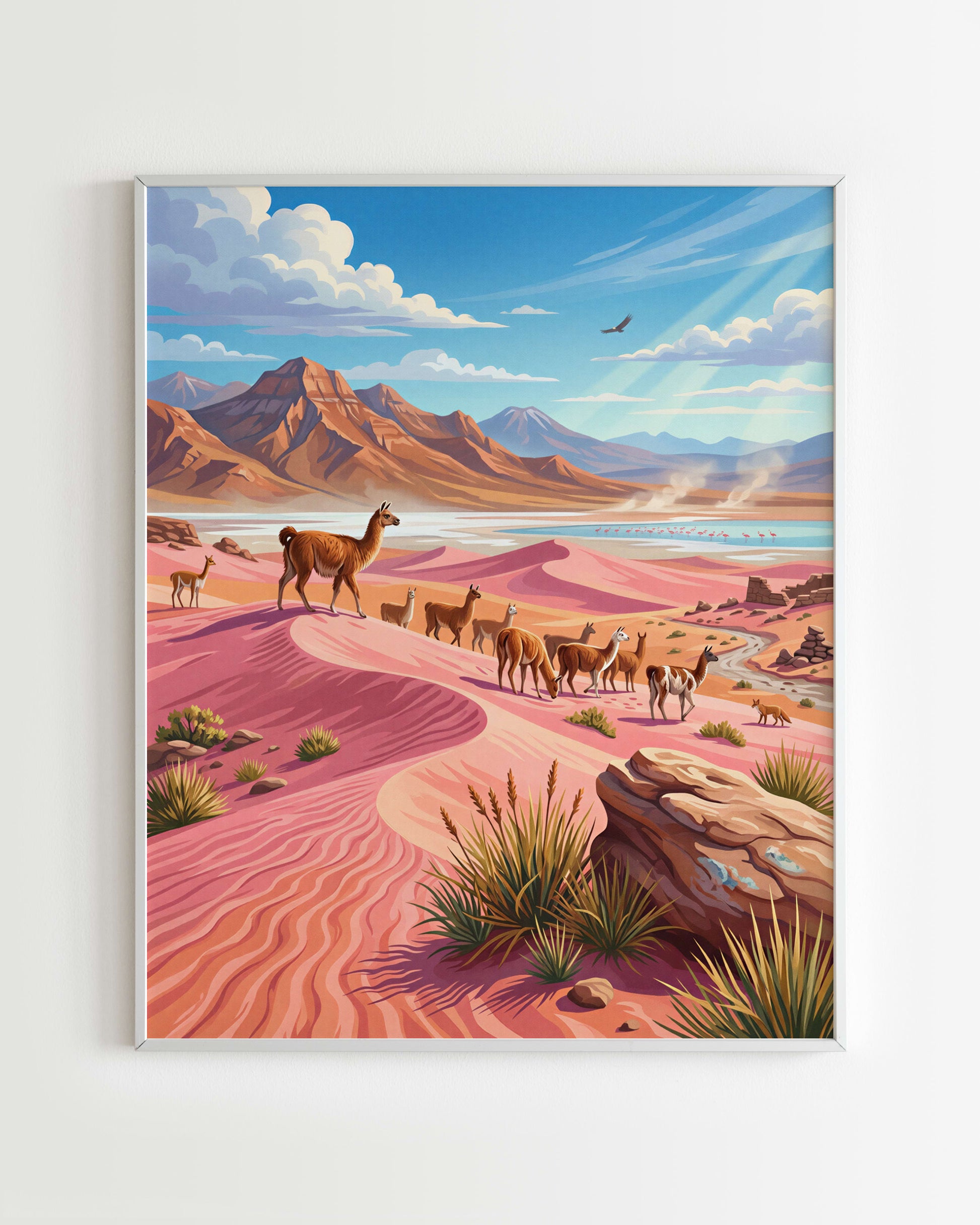 Kit Peinture par Numéros Nature - Désert Rose Llamas