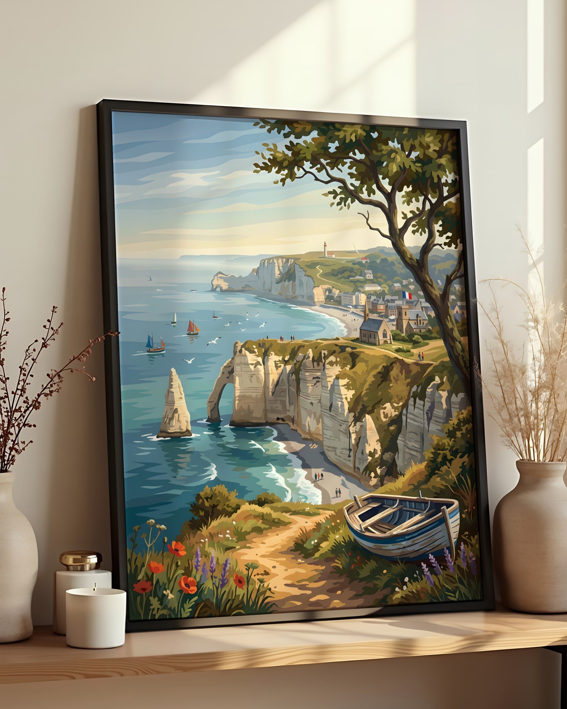 Cadre Peinture par Numéros Nature - Falaises Étretat Normande