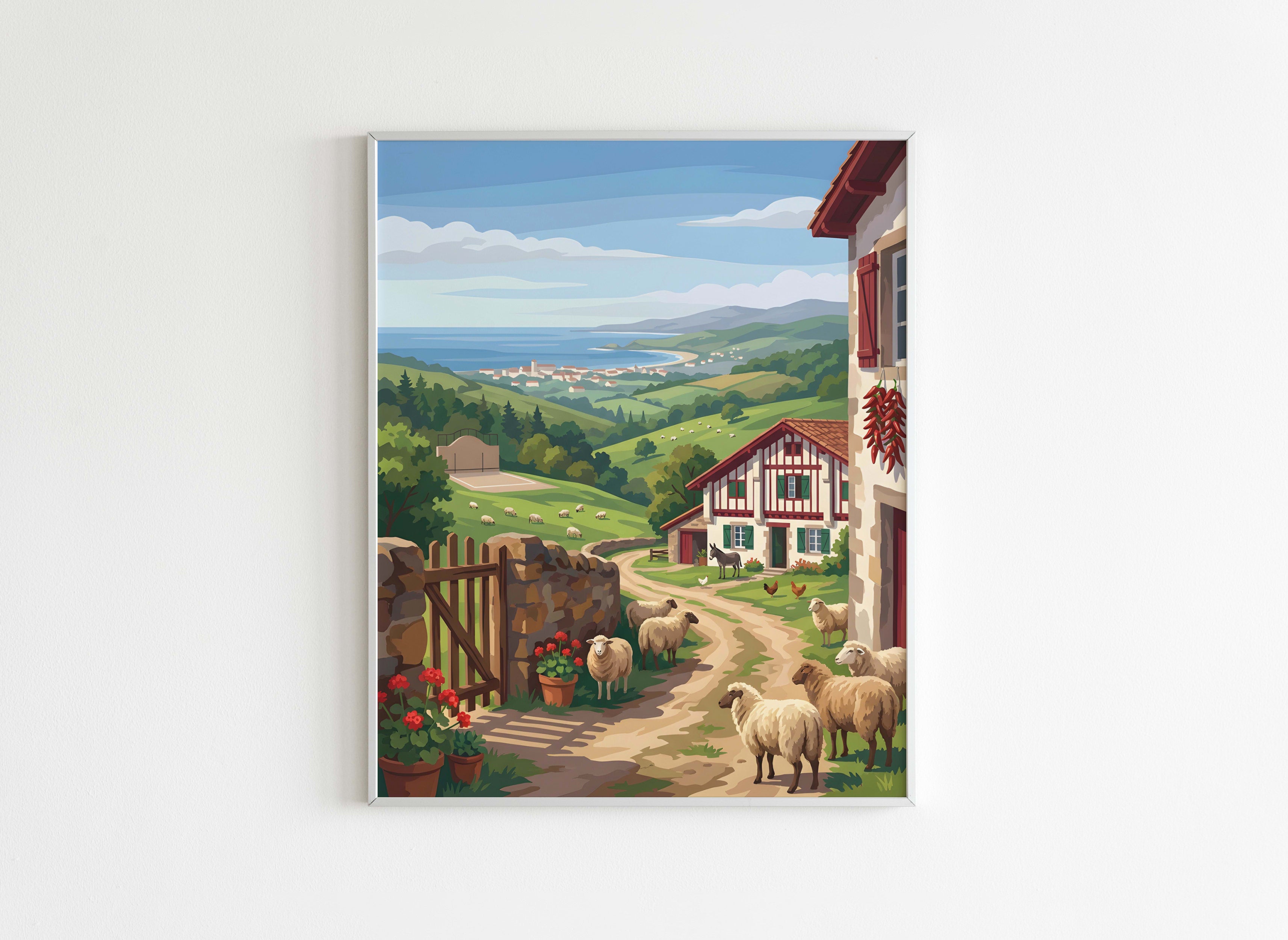 Peinture par Numéros Nature - Paysage Basque Idyllique - Après