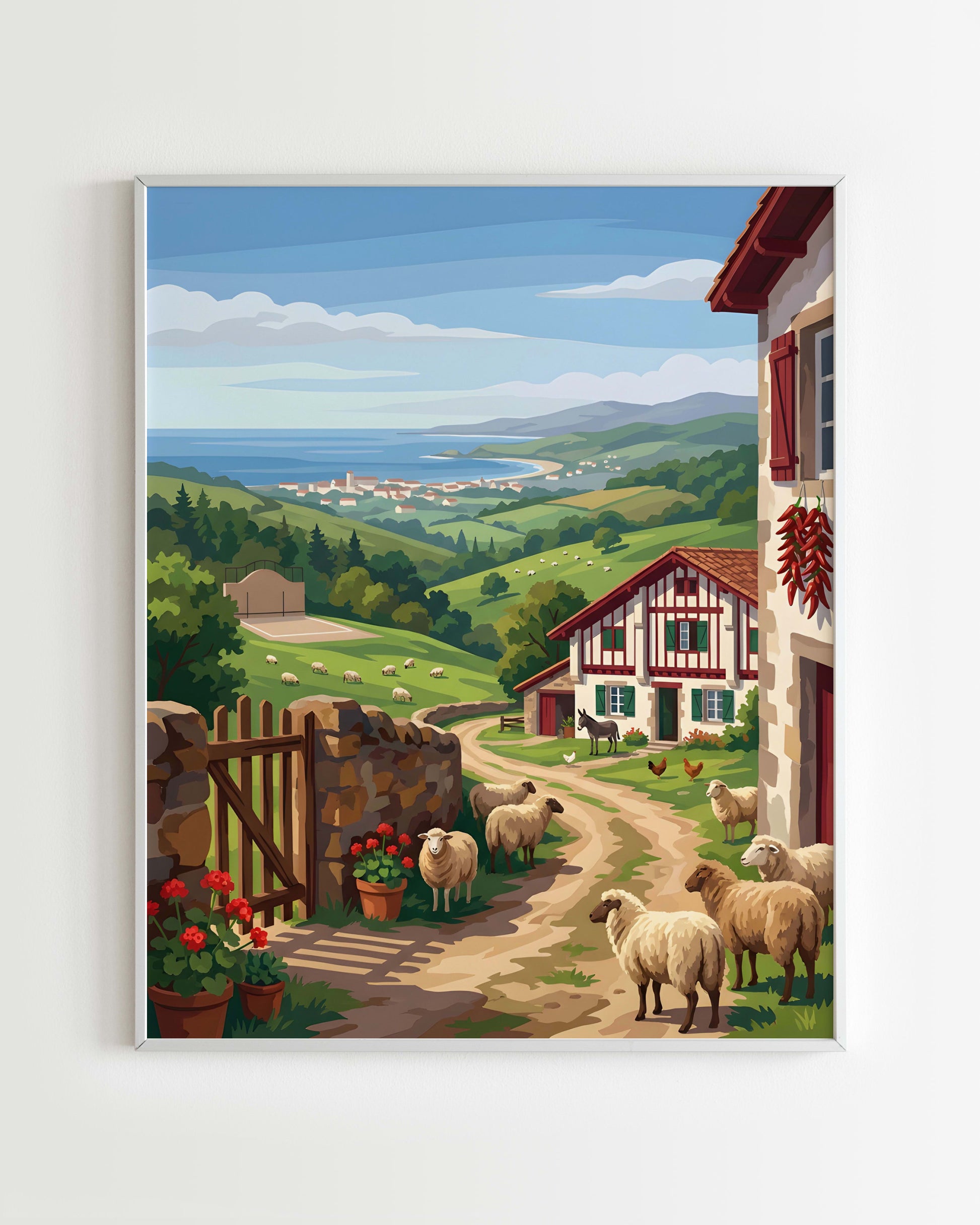 Kit Peinture par Numéros Nature - Paysage Basque Idyllique