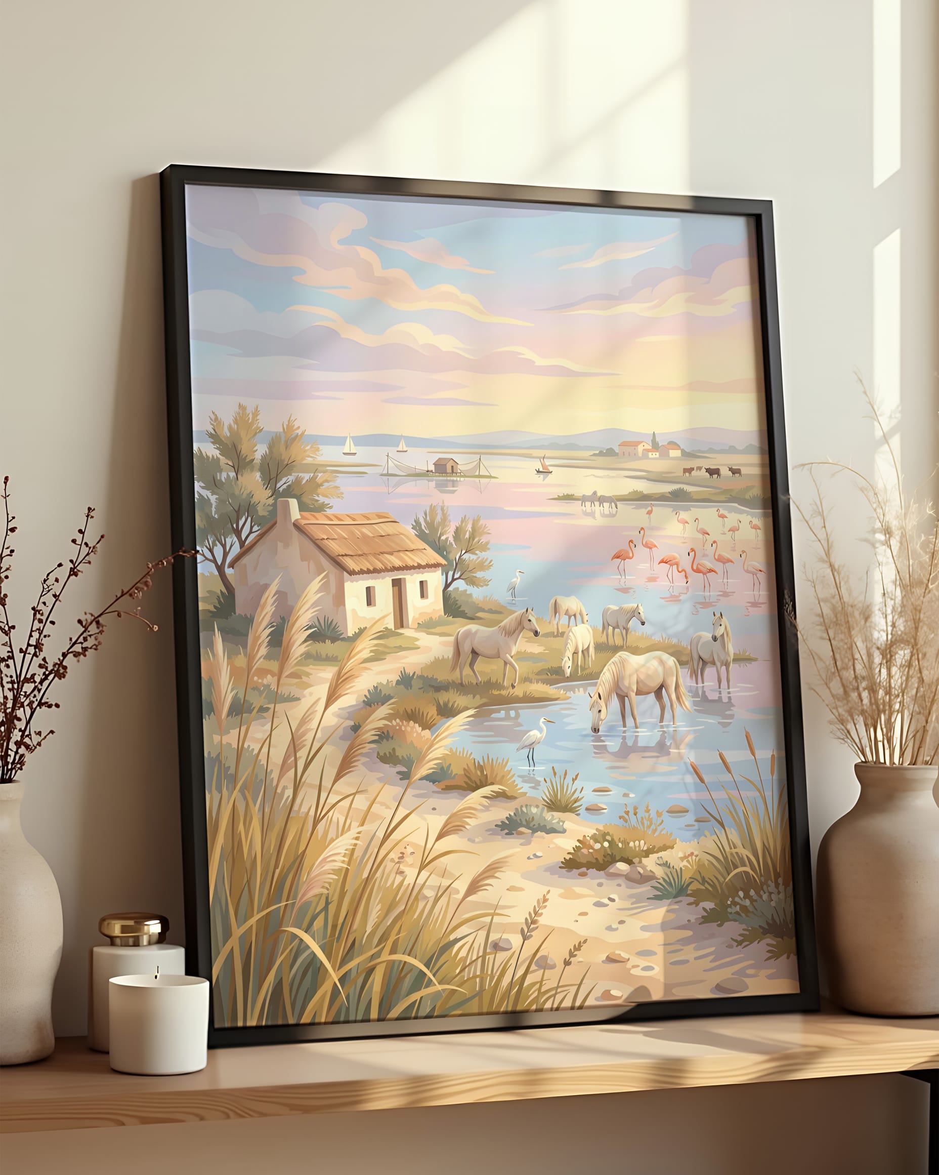 Cadre Peinture par Numéros Nature - Paysage Camargue Crépuscule