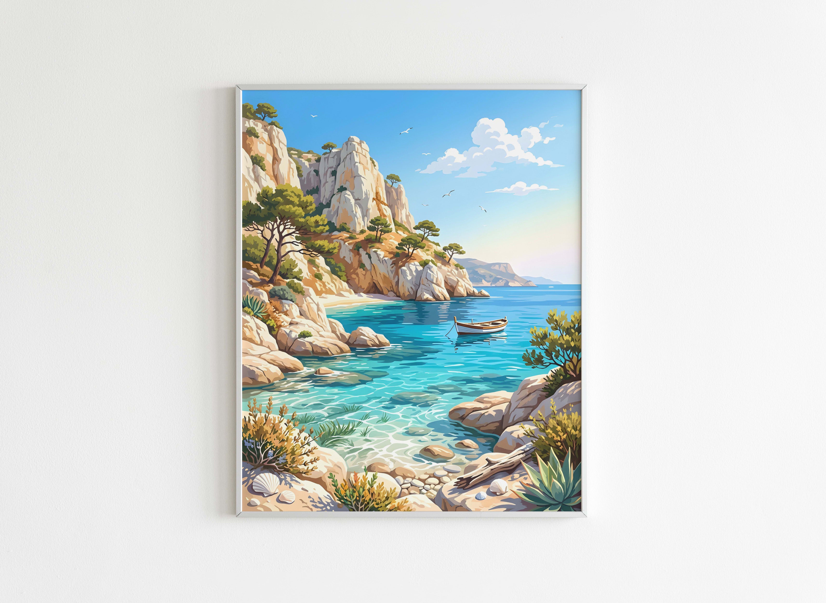 Peinture par Numéros Nature - Crique Turquoise Ensoleillée - Après