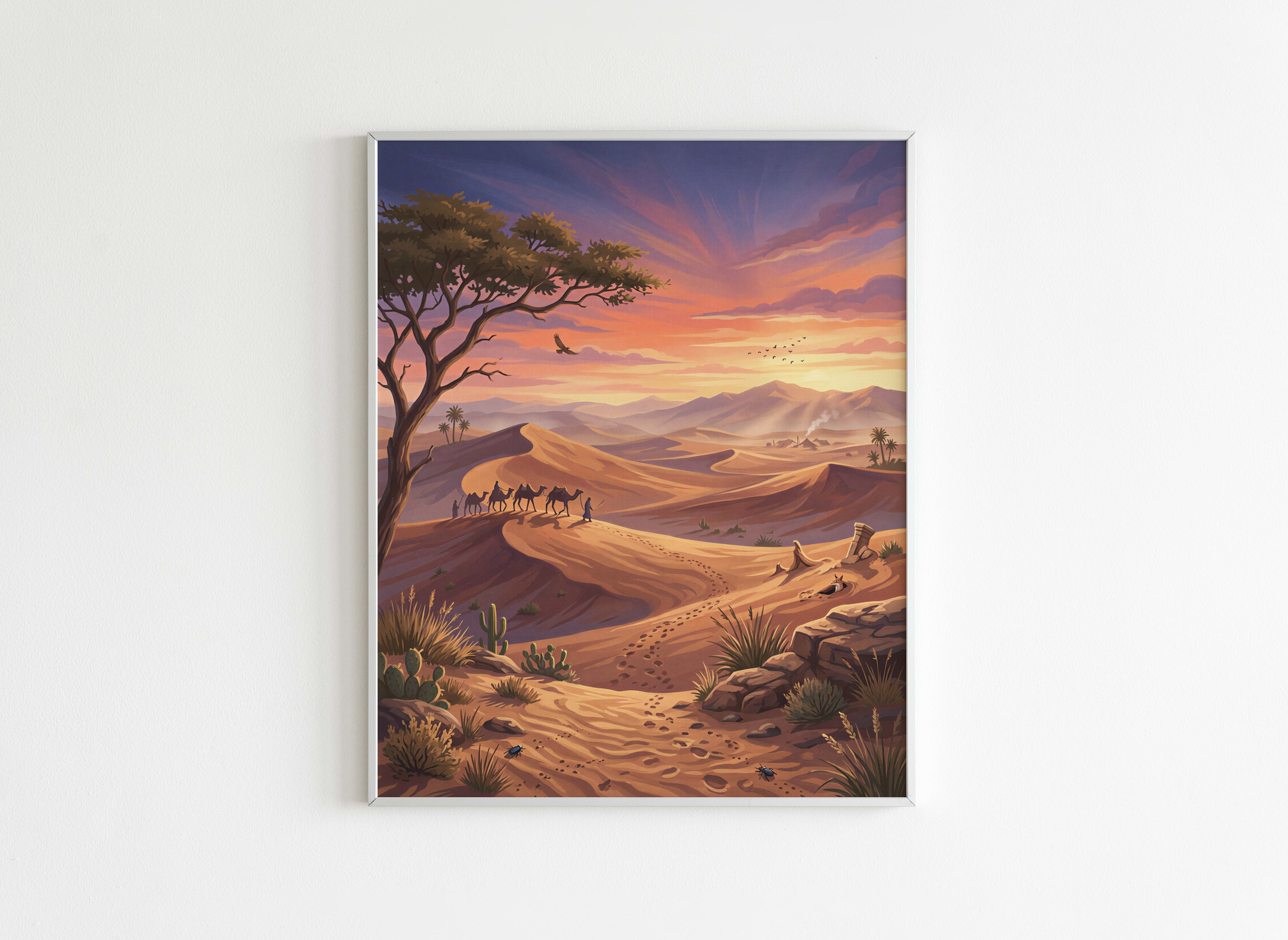 Peinture par Numéros Nature - Désert au Coucher du Soleil - Après