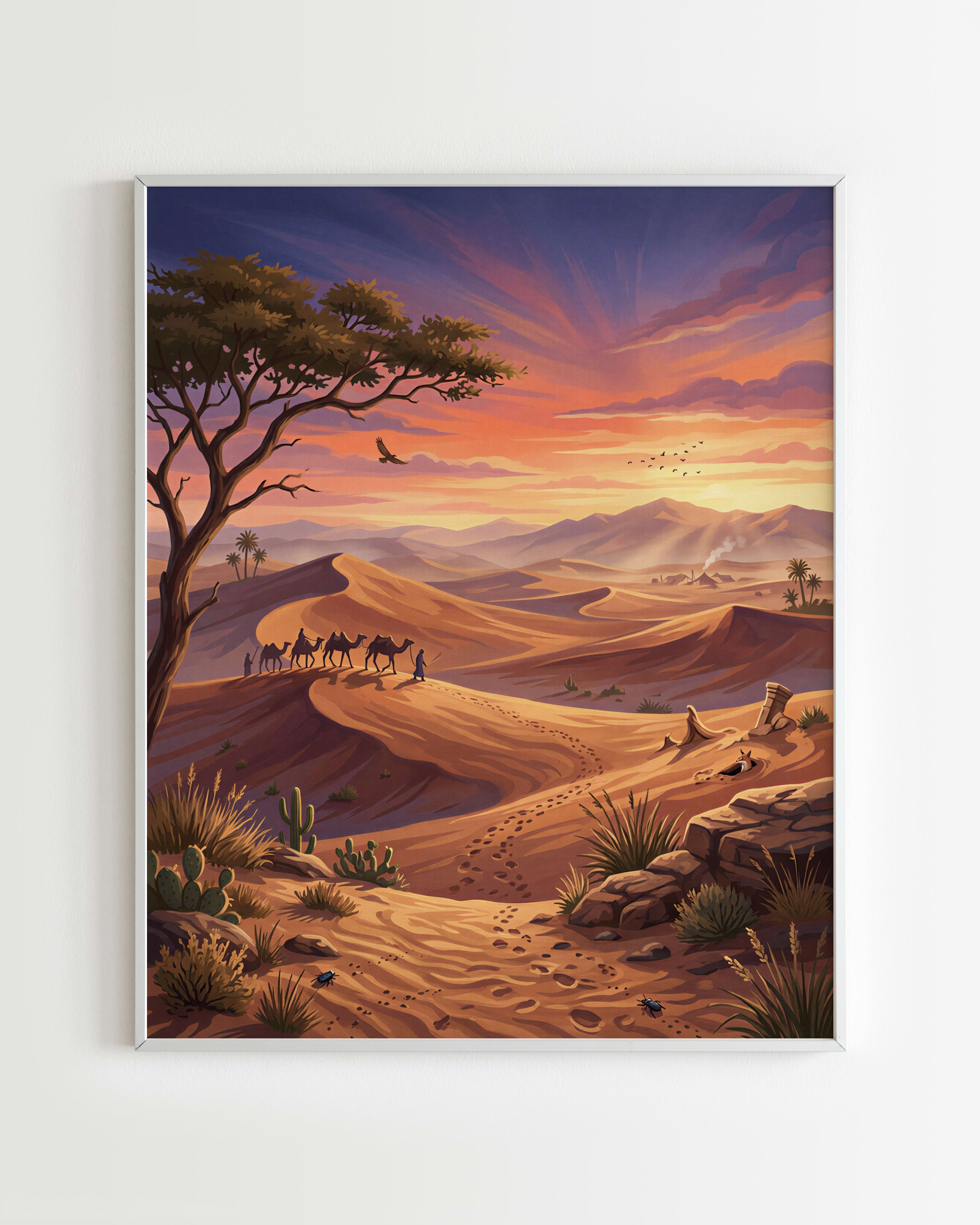 Kit Peinture par Numéros Nature - Désert au Coucher du Soleil