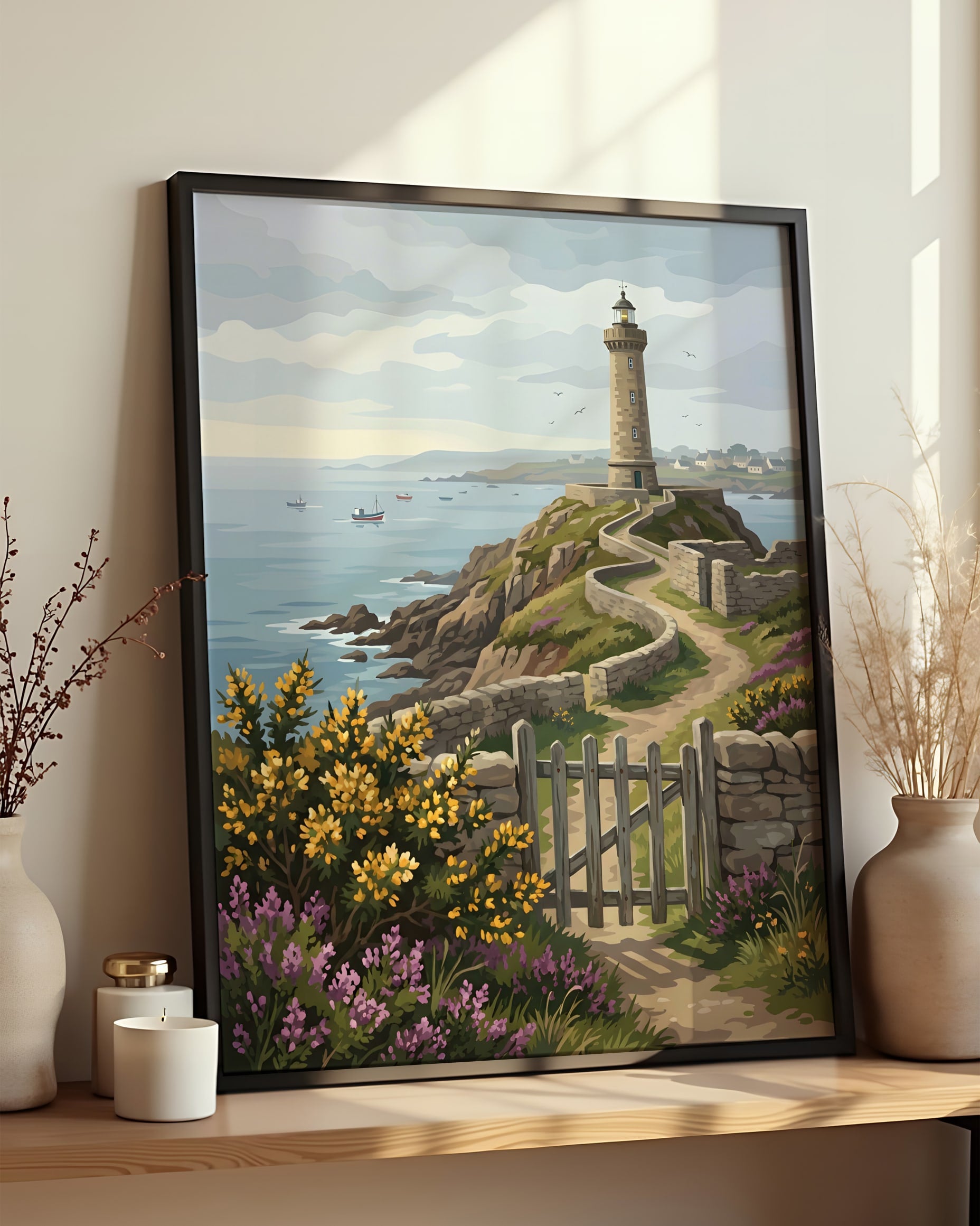 Cadre Peinture par Numéros Nature - Phare Côtier Breton