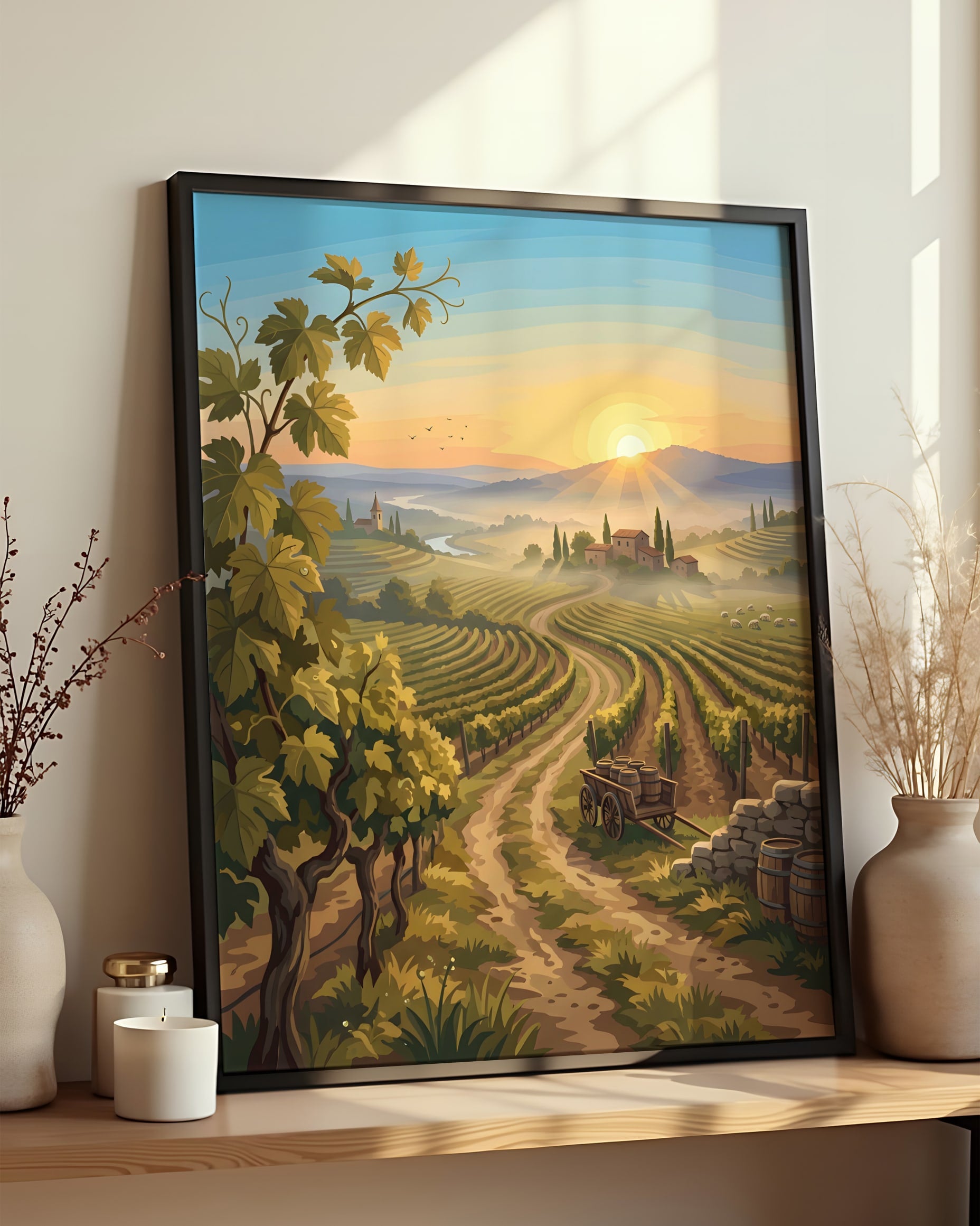 Cadre Peinture par Numéros Nature - Vignoble Gascogne à l’Aube