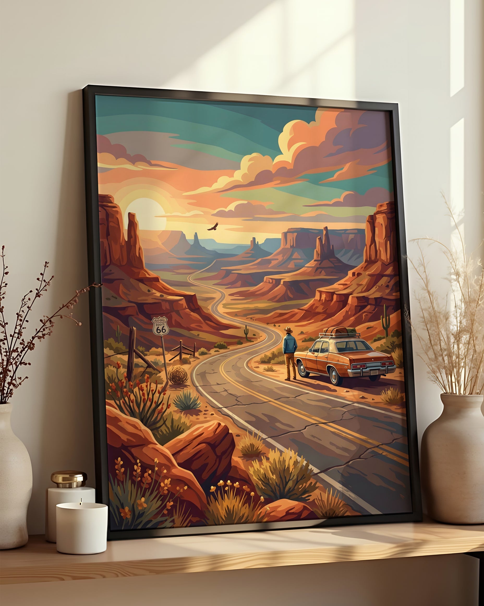 Cadre Peinture par Numéros Nature - Route 66 désert