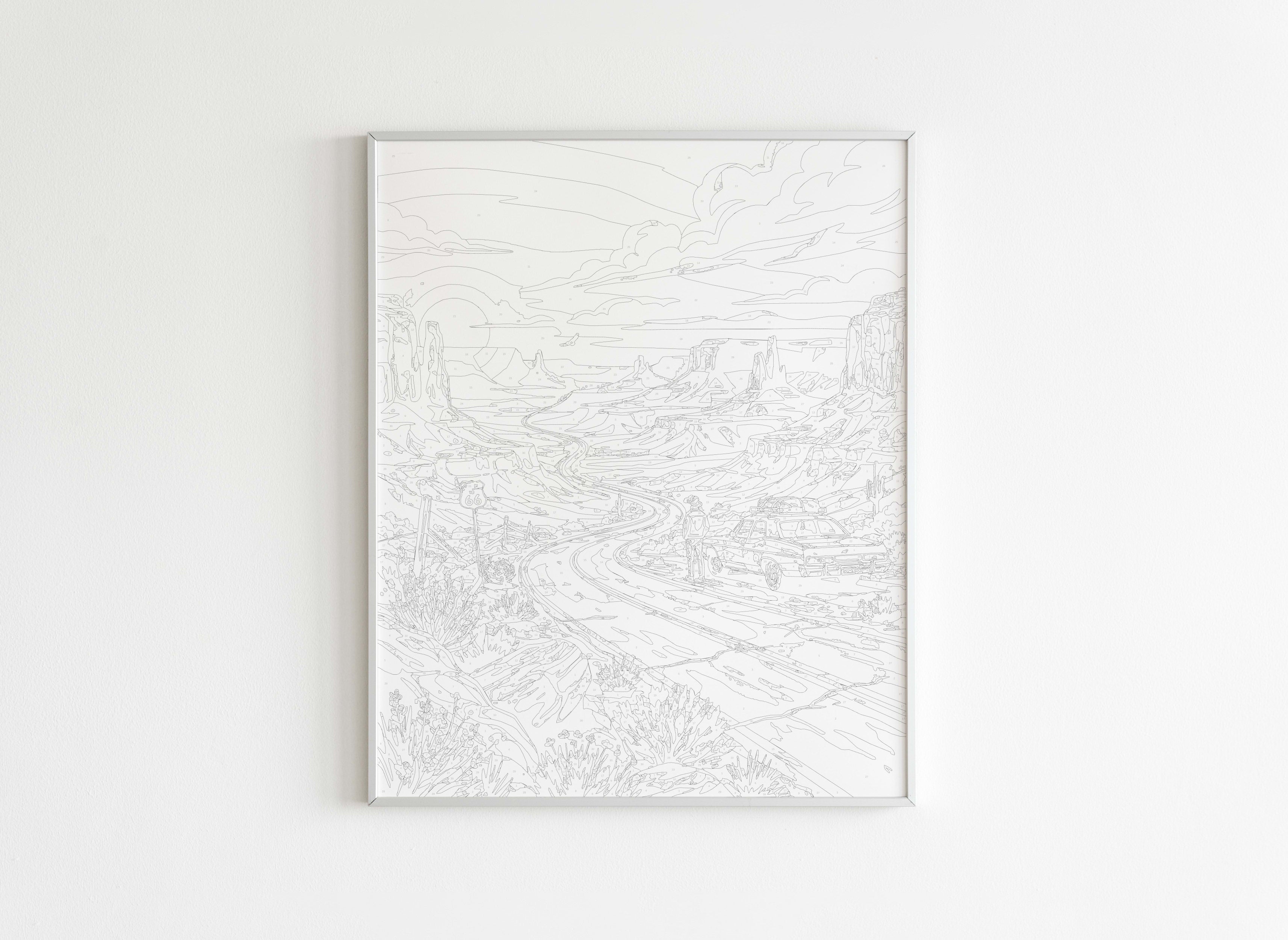 Peinture par Numéros Nature - Route 66 désert - Avant