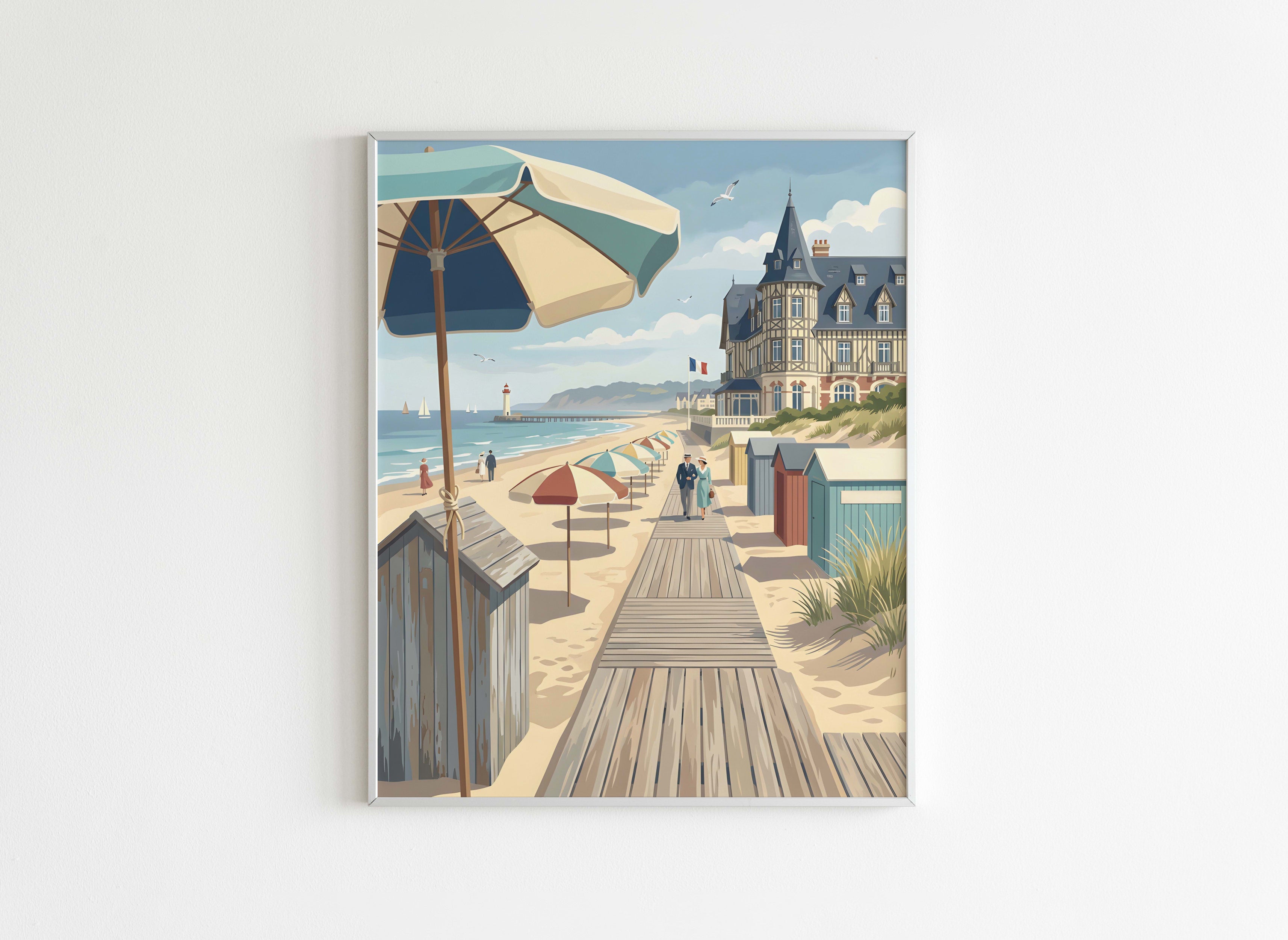 Peinture par Numéros Villes - Plage Deauville Normandie - Après