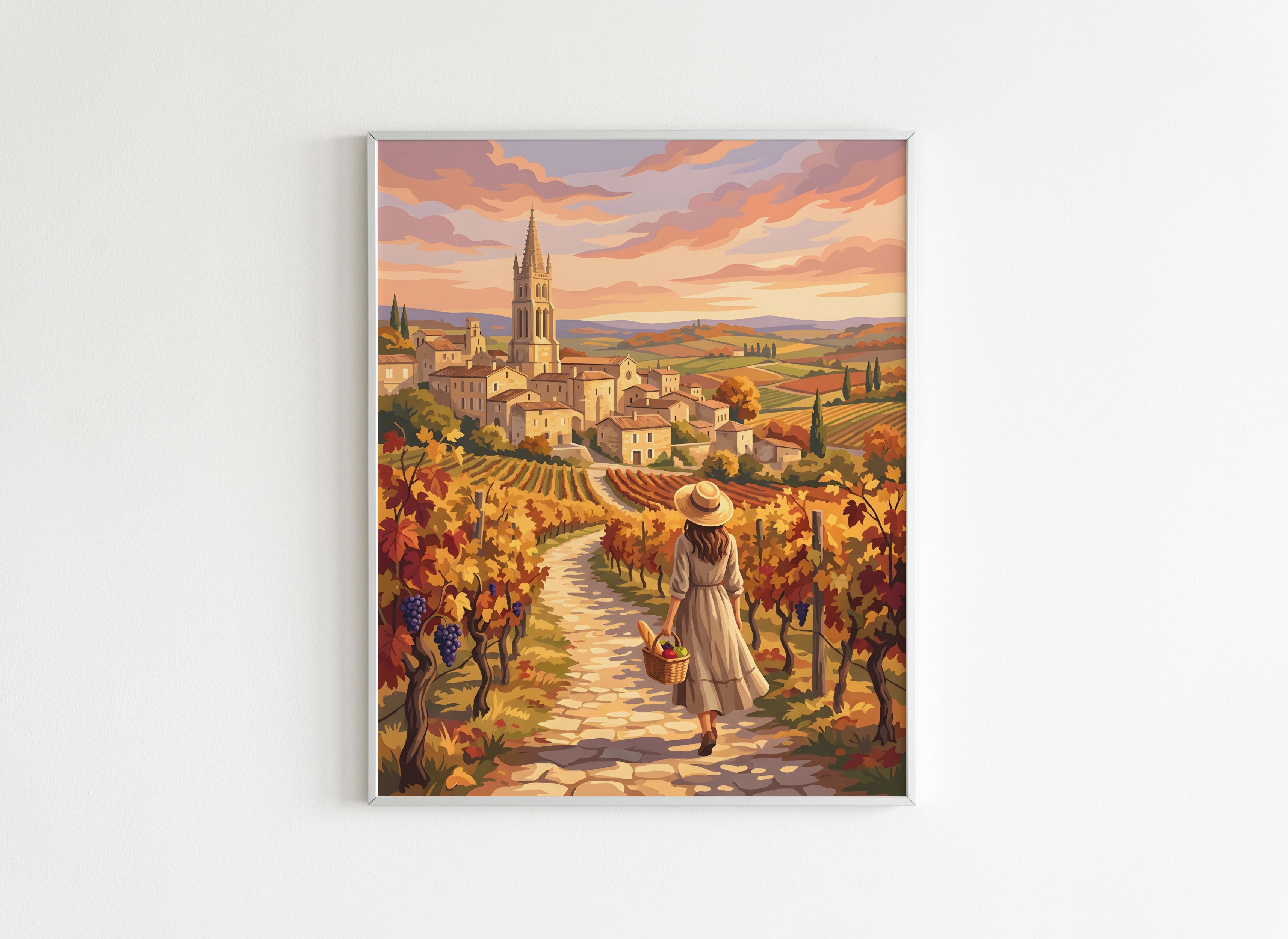 Peinture par Numéros Nature - Village Vignoble Français - Après