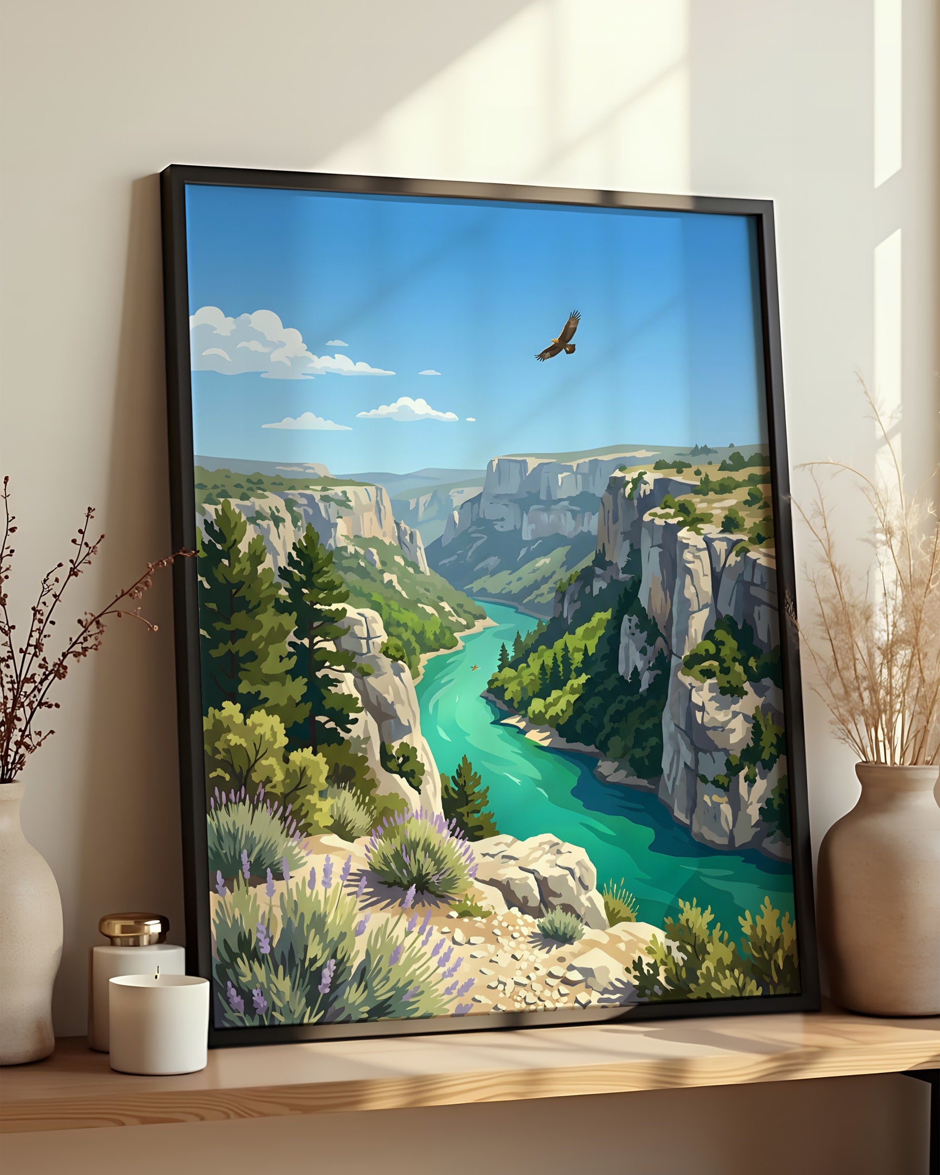 Résultat encadré - Kit peinture par numéros - Gorges du Verdon