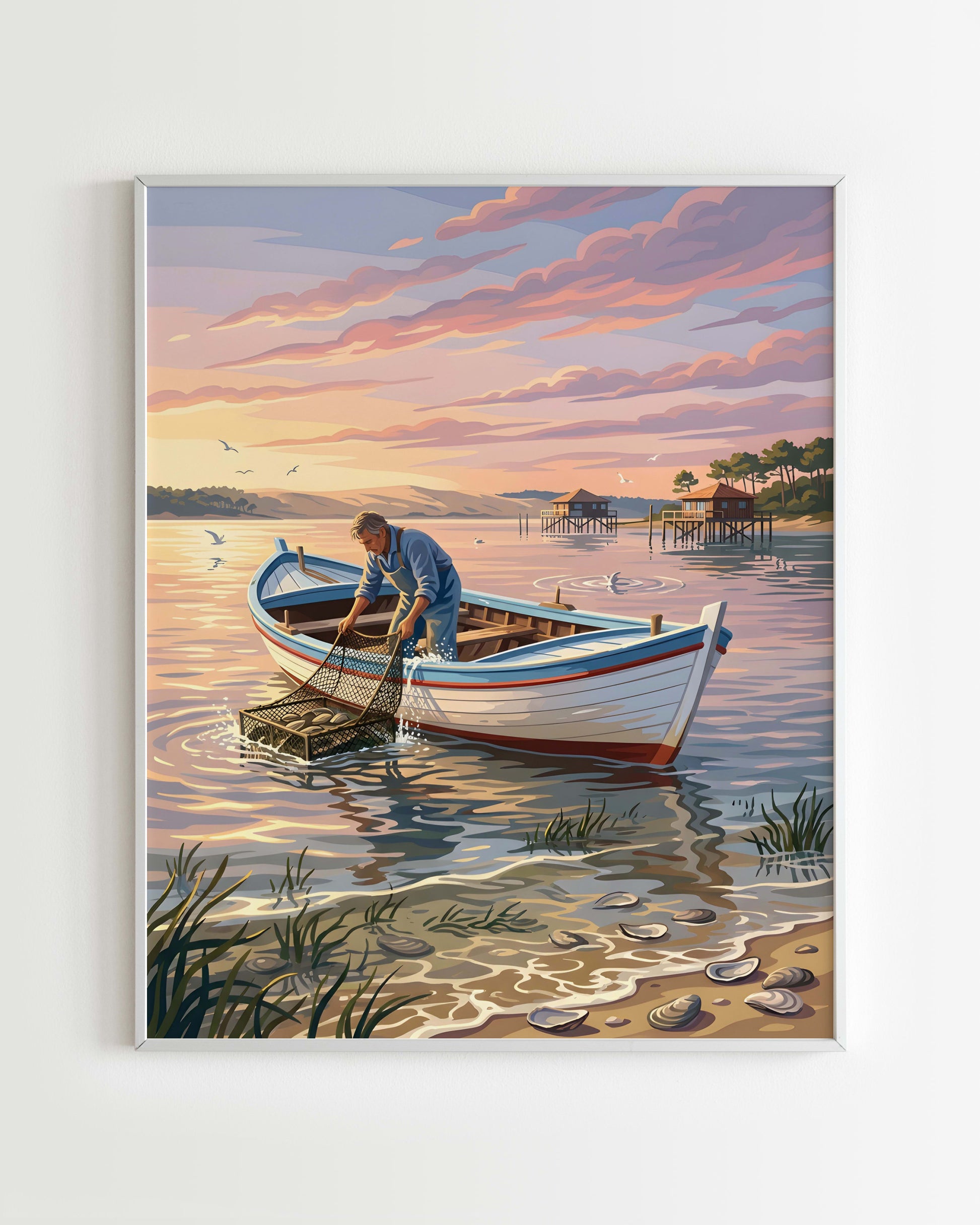 Kit Peinture par Numéros Nature - Pêcheur Bassin Arcachon