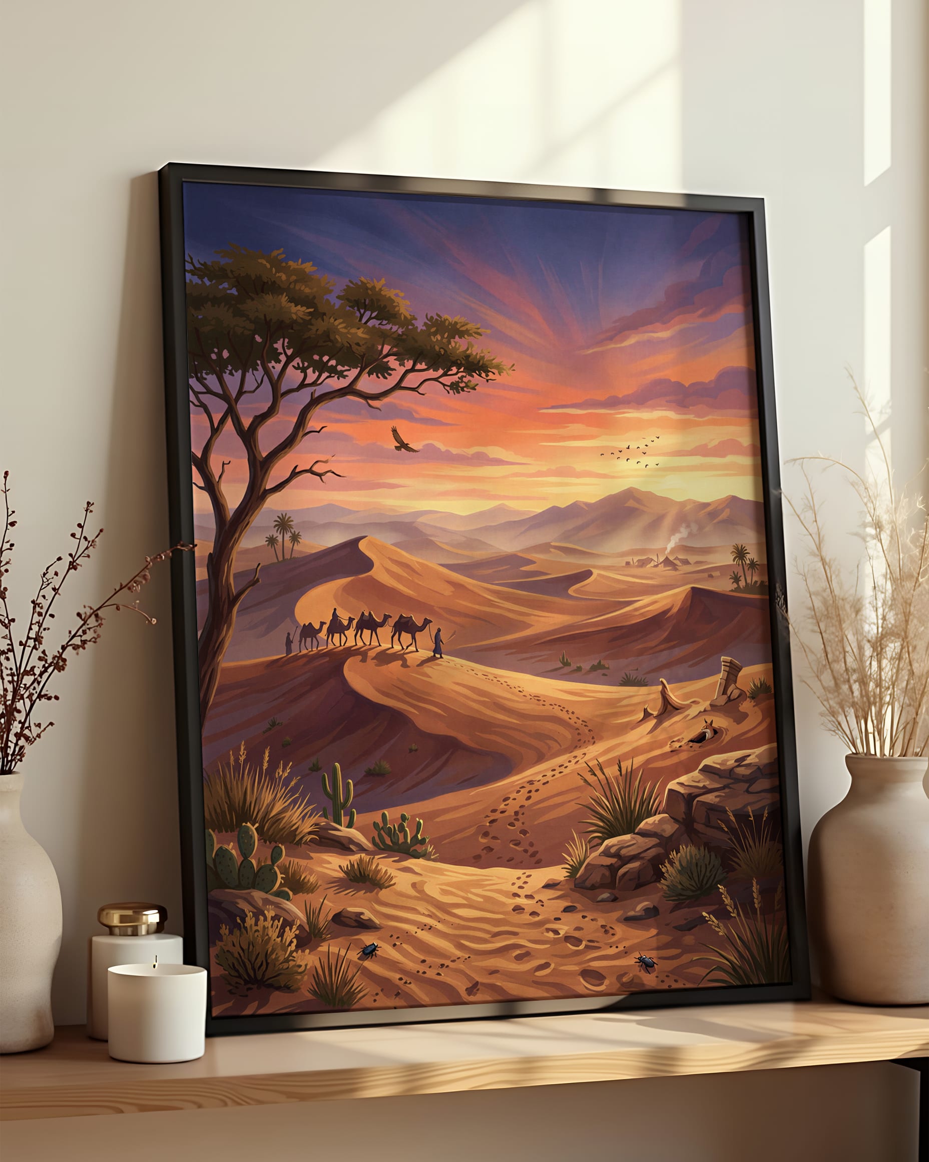 Kit Peinture par Numéros Nature - Désert au Coucher du Soleil