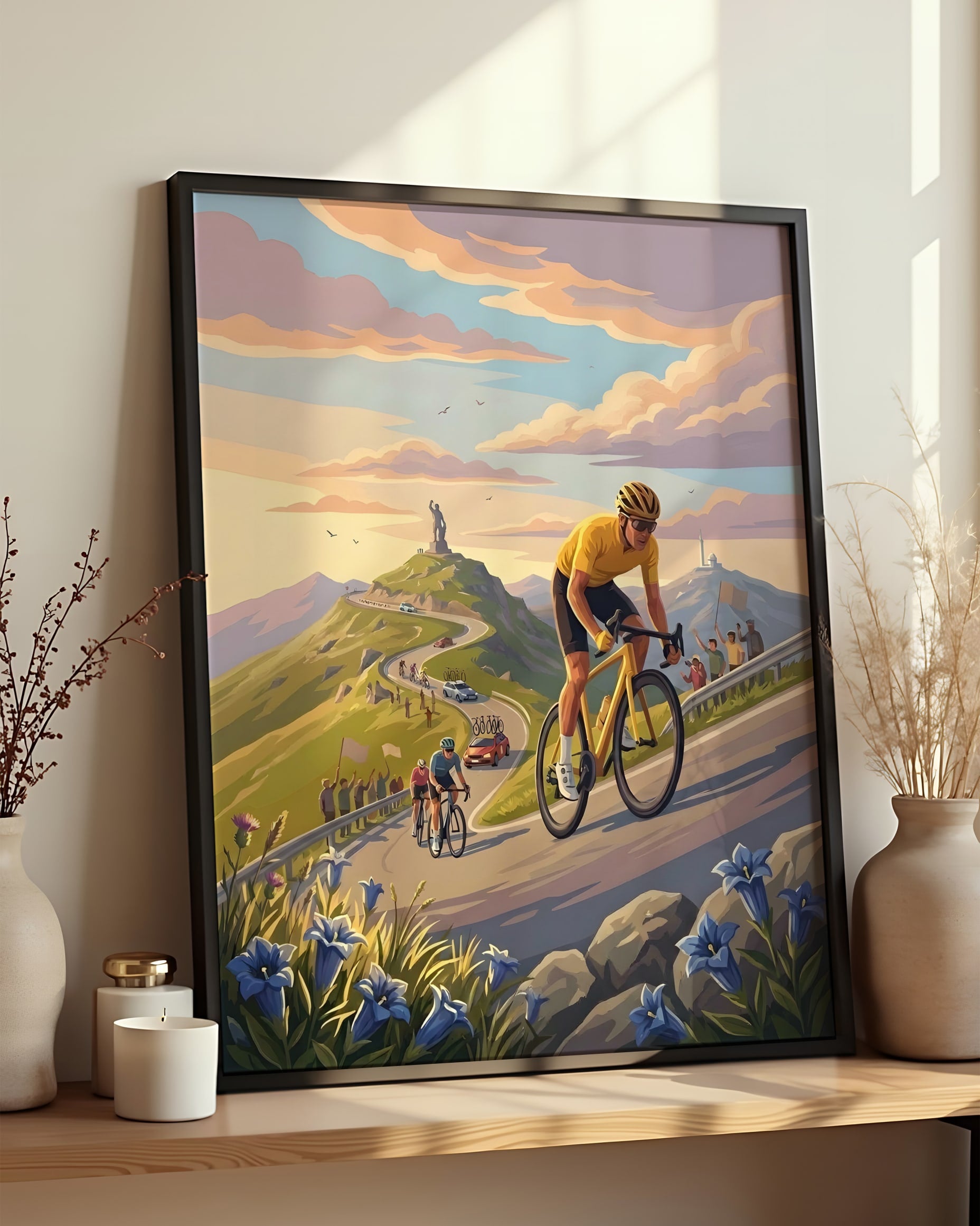 Résultat encadré - Kit peinture par numéros - Tour de France Col du Tourmalet