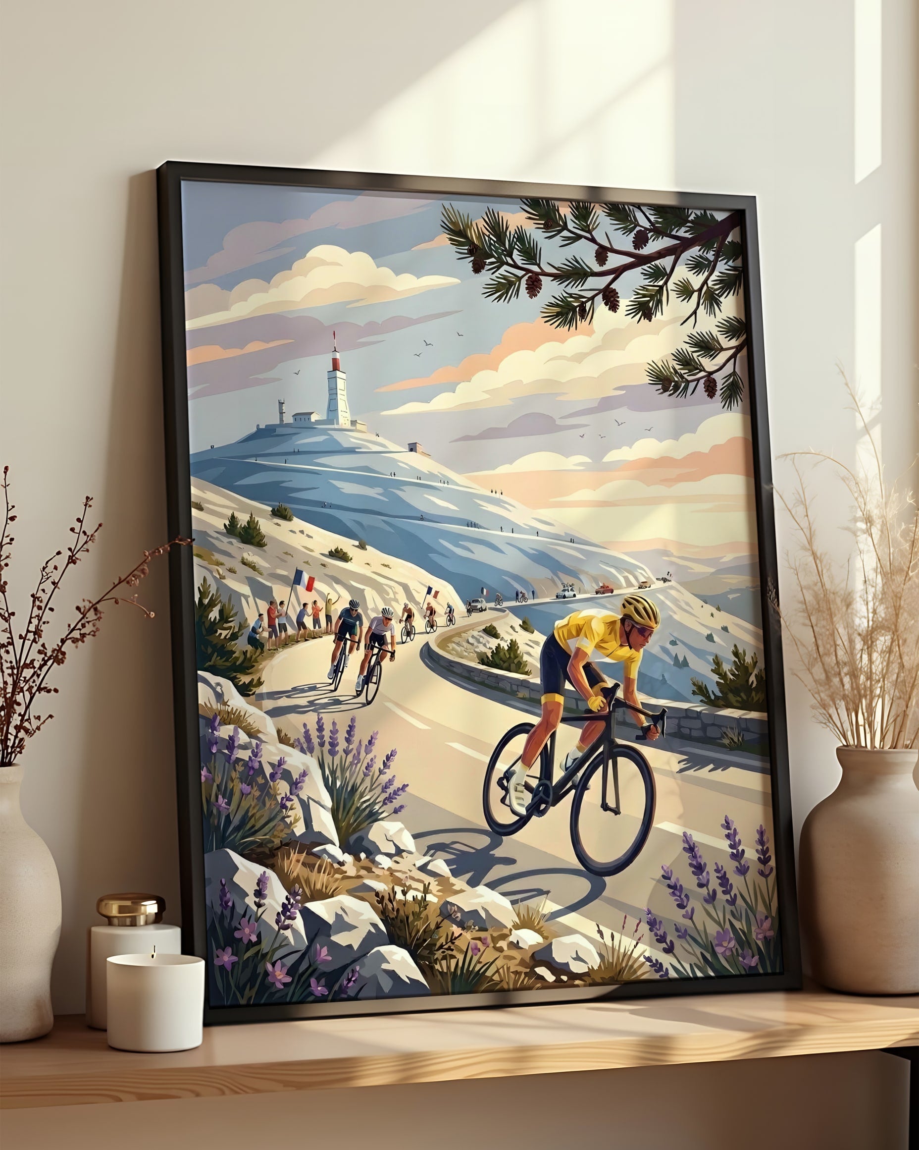 Résultat encadré - Kit peinture par numéros - Tour de France Mont Ventoux