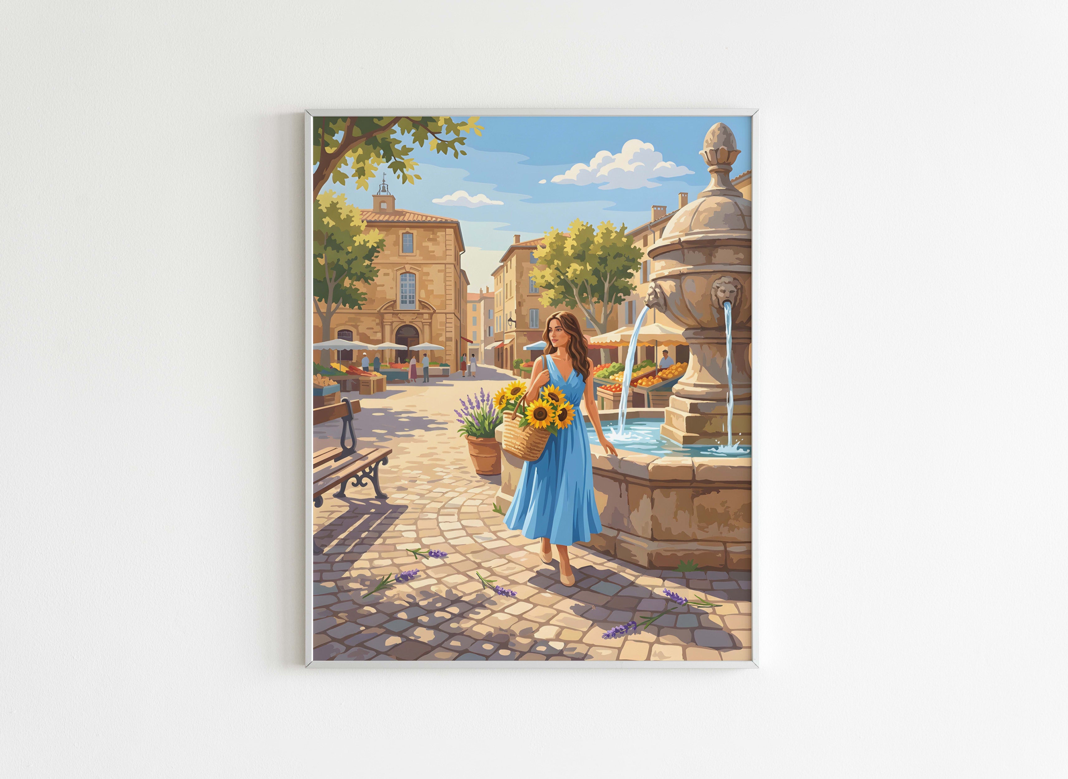 Peinture par Numéros Villes - Marché d’Aix-en-Provence - Après