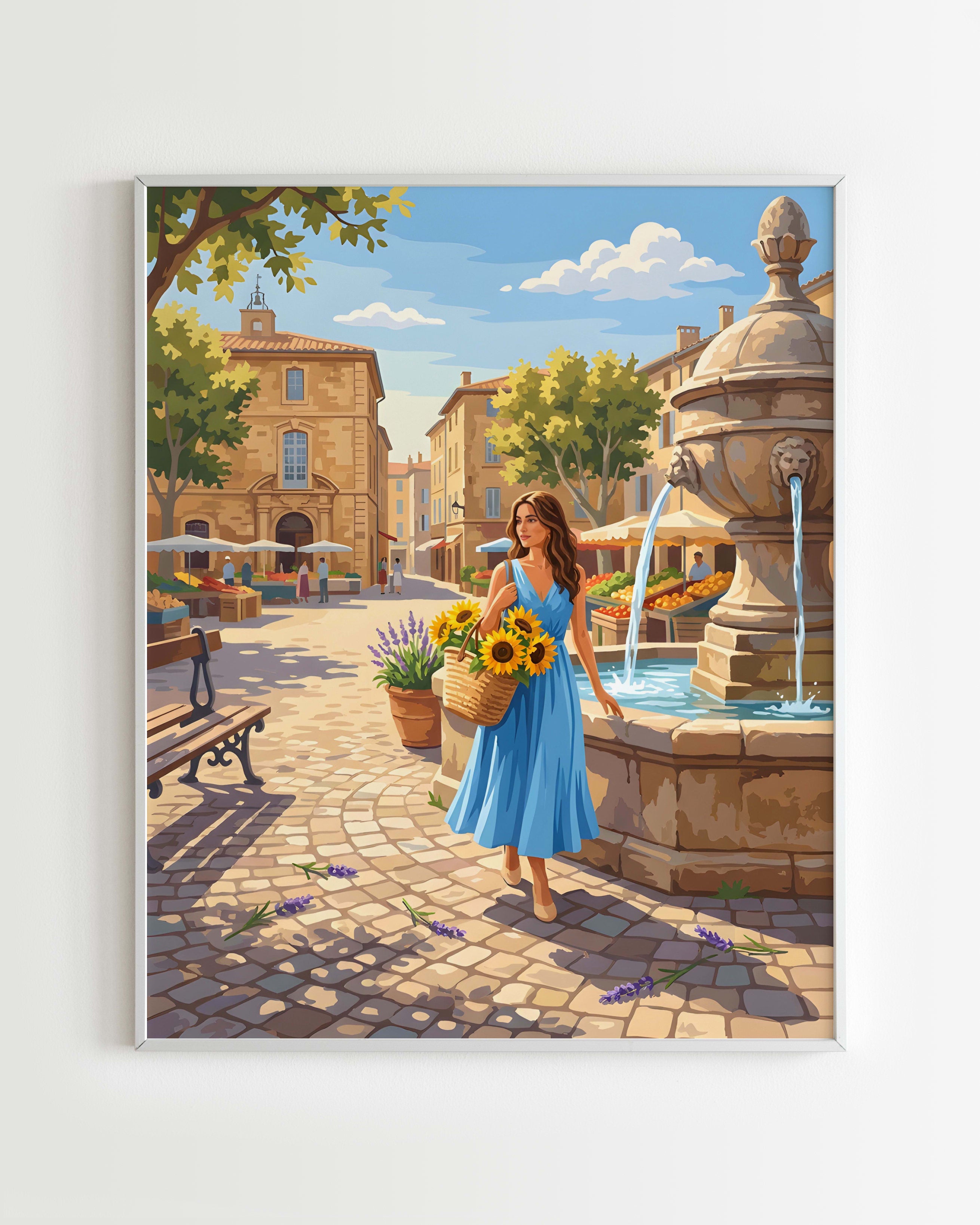 Kit Peinture par Numéros Villes - Marché d’Aix-en-Provence
