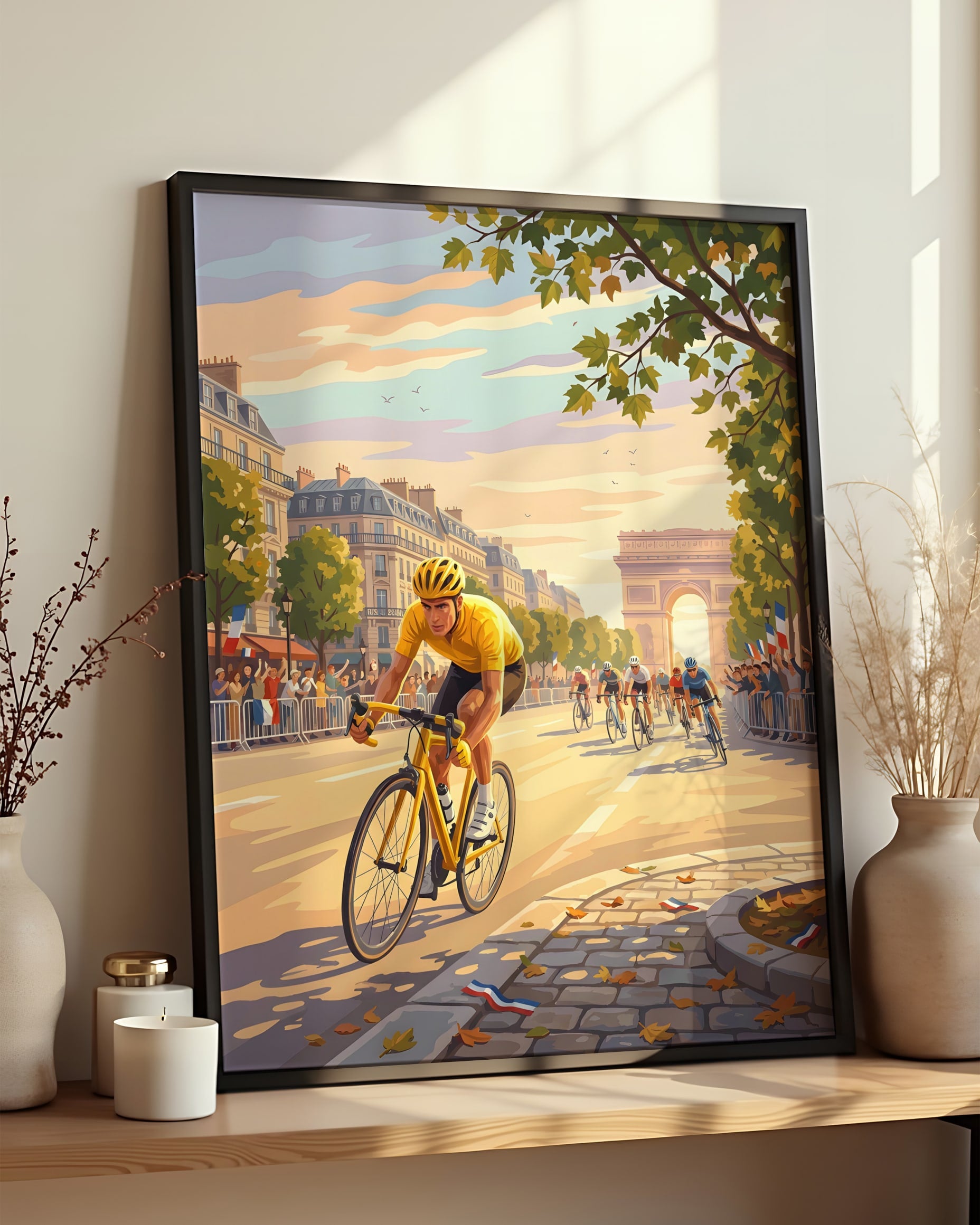 Résultat encadré - Kit peinture par numéros - Tour de France Champs Elysées