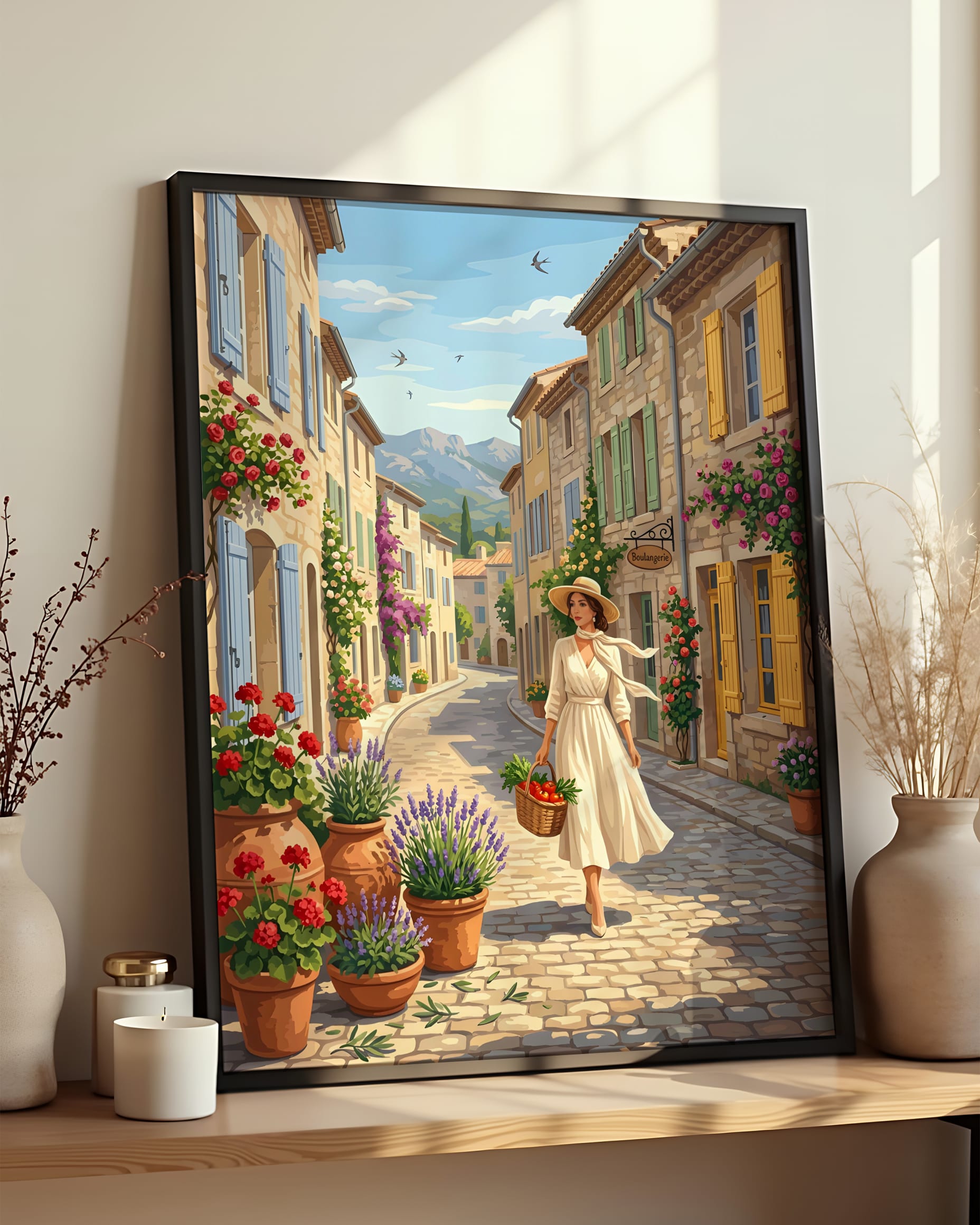 Résultat encadré - Kit peinture par numéros - Rue de Saint Rémy de Provence