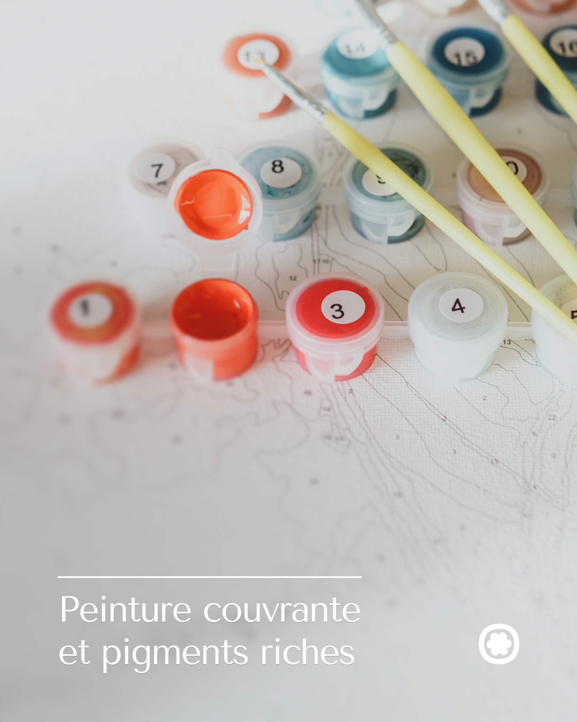 Peinture couvrante et pigments riches