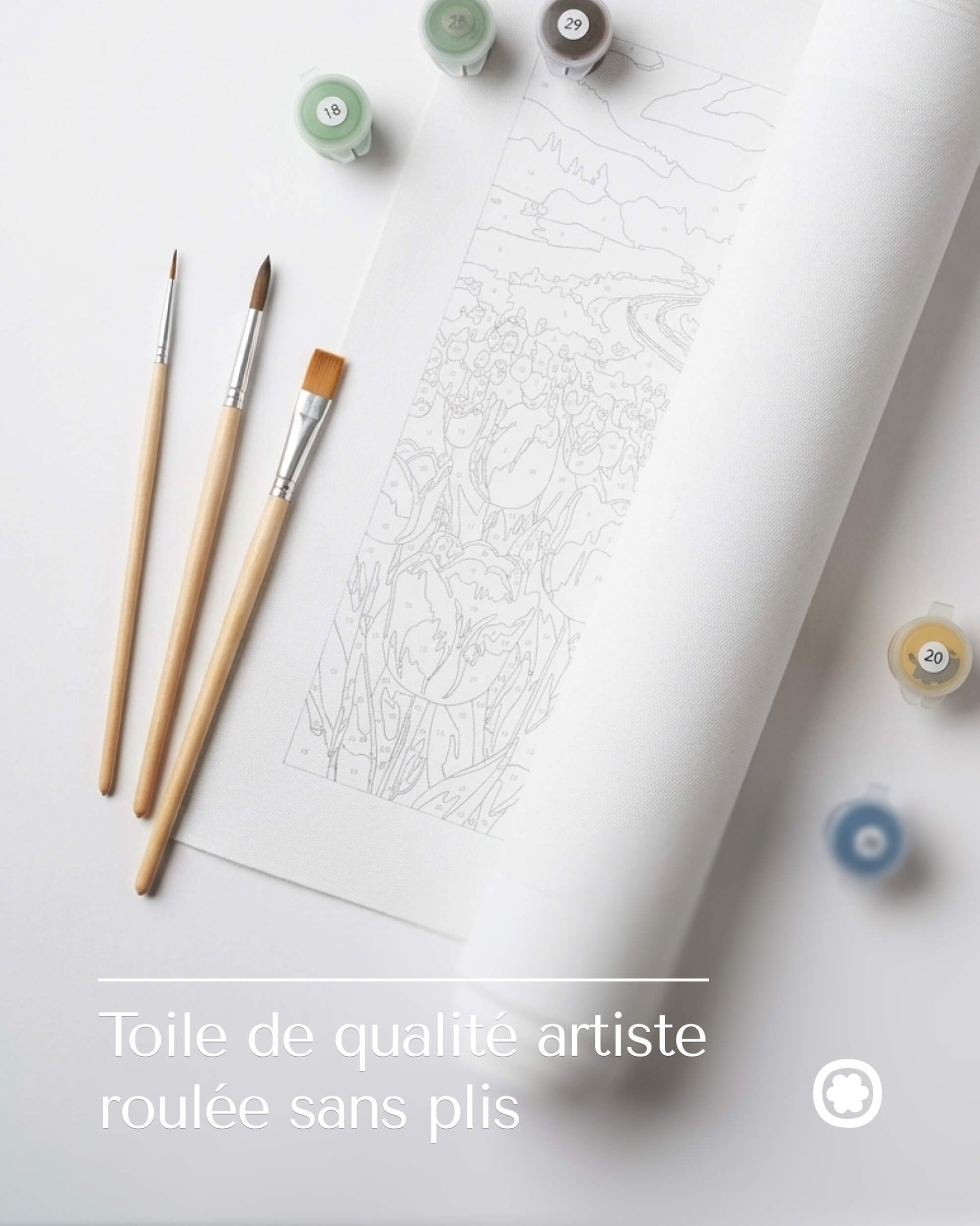 Toile de qualité artiste roulée sans plis