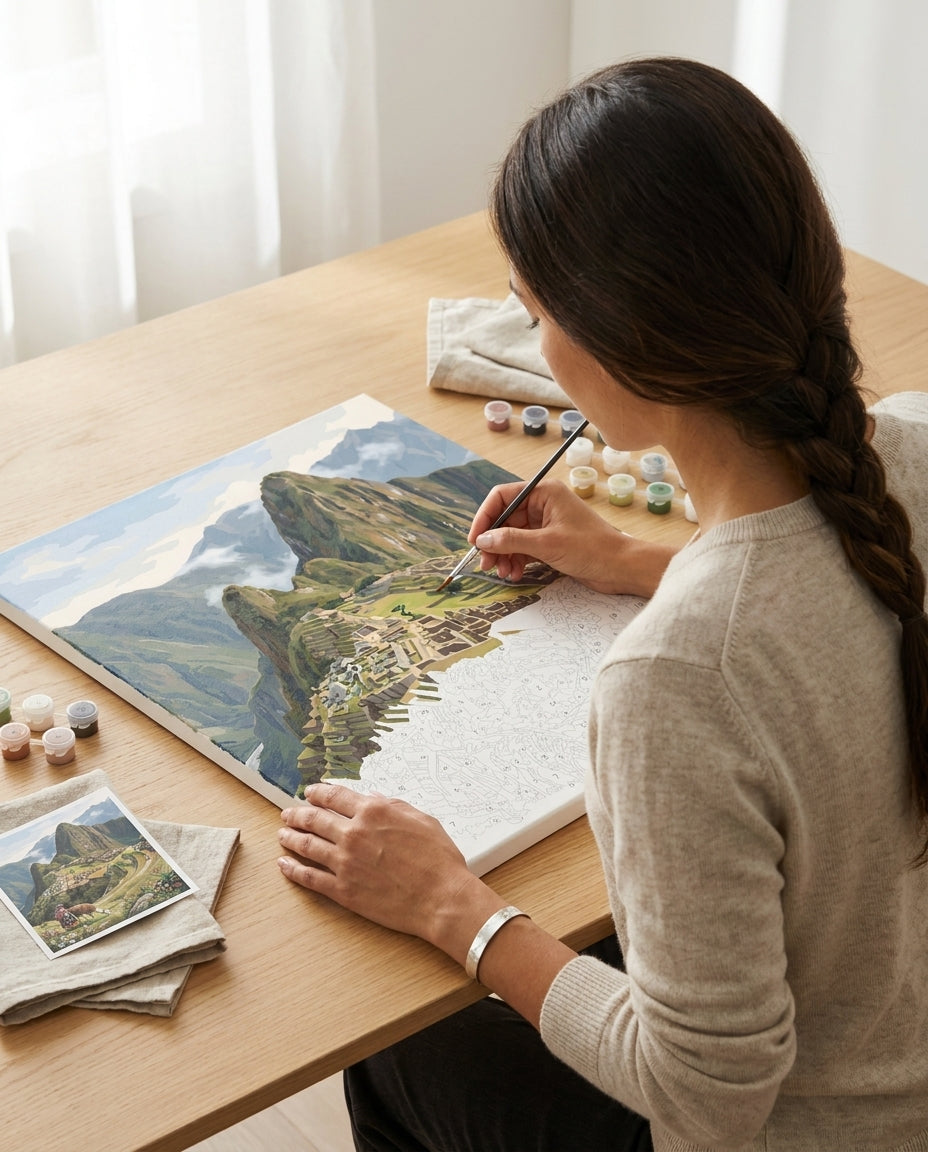 Adulte qui peint la peinture par Numéros Machu Picchu Pérou Monalulu