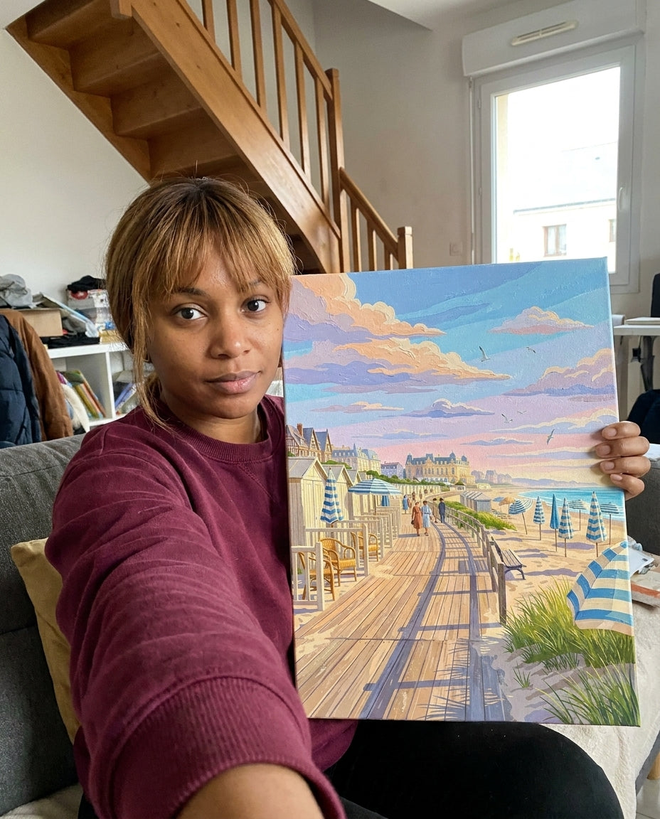 Avis d'une cliente Monalulu qui a peint la peinture par Numéros Planches de Deauville