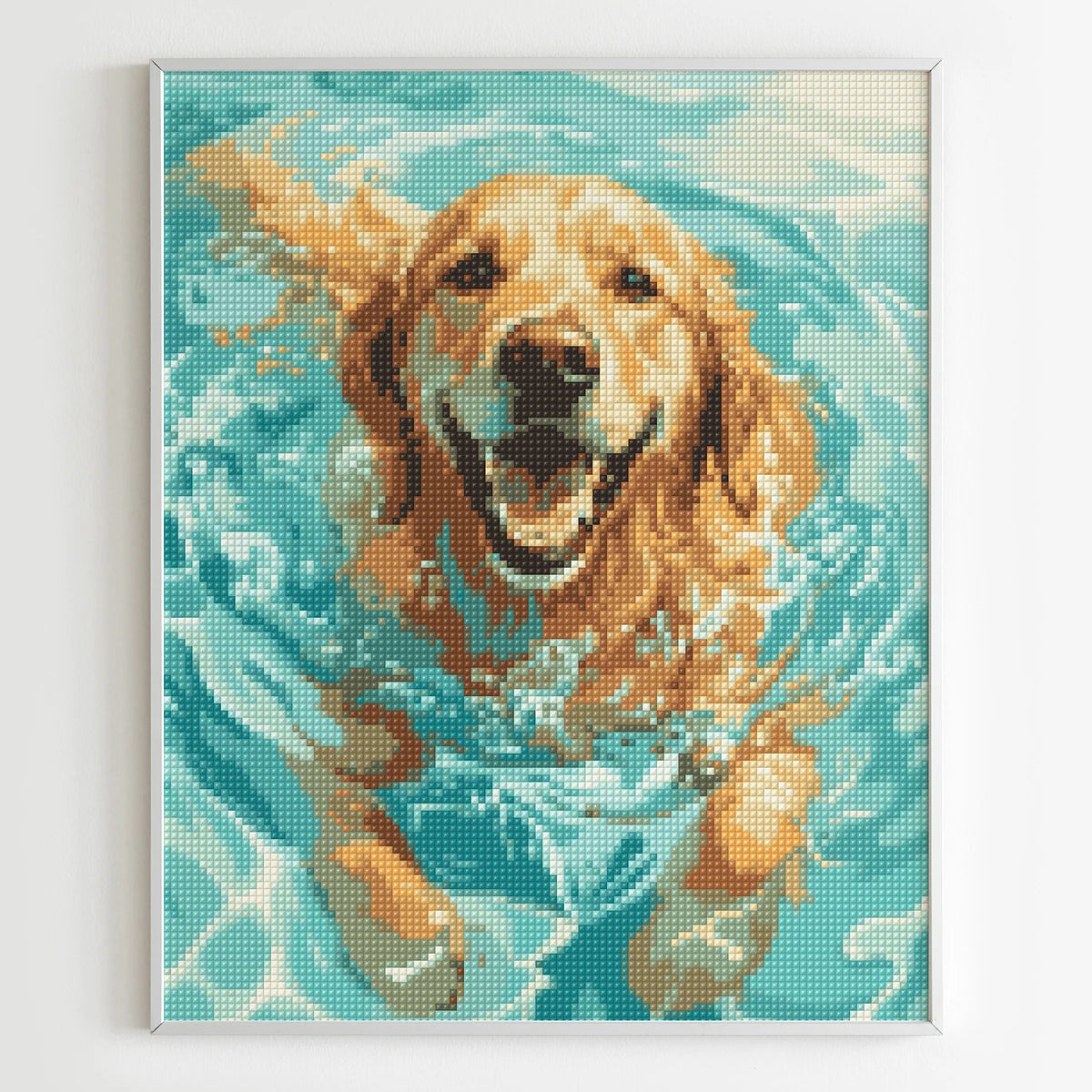 Diamond Painting Animaux - Golden Retriever Nageur