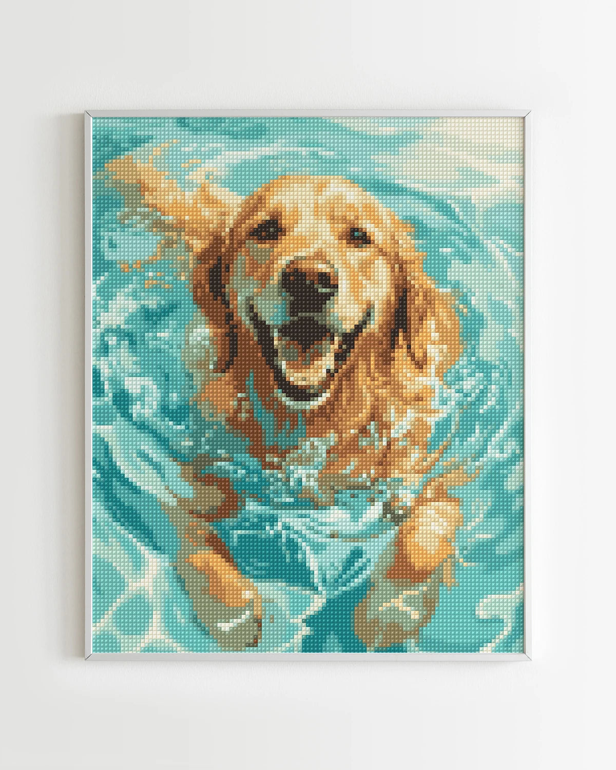 Diamond Painting Animaux - Golden Retriever Nageur