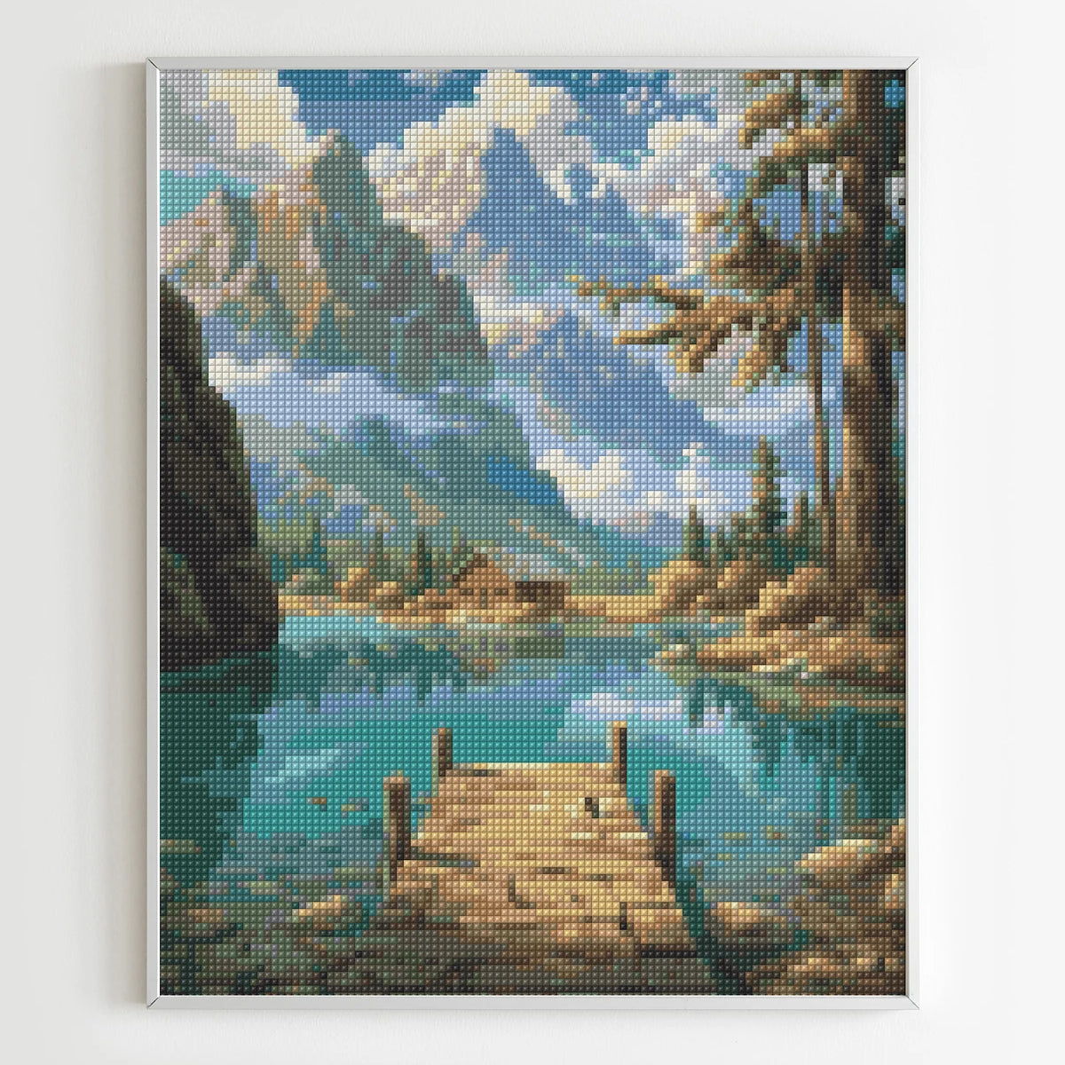 Diamond Painting Nature - Refuge au Lac de Montagne