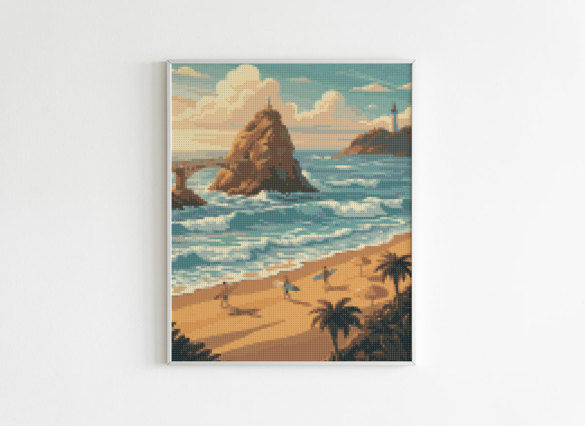 Diamond Painting Villes - Plage de Biarritz - Avant
