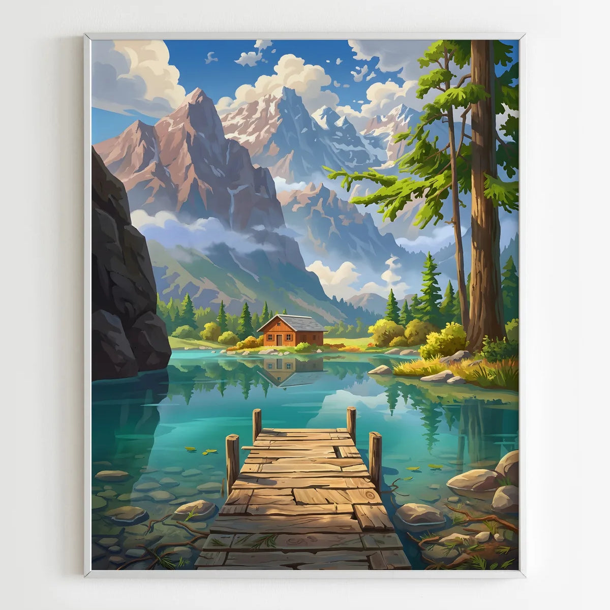 Kit Peinture par Numéros Nature - Refuge du Lac Alpin