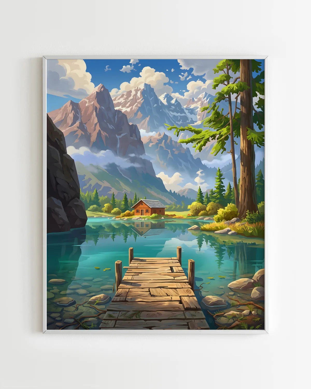 Kit Peinture par Numéros Nature - Refuge du Lac Alpin