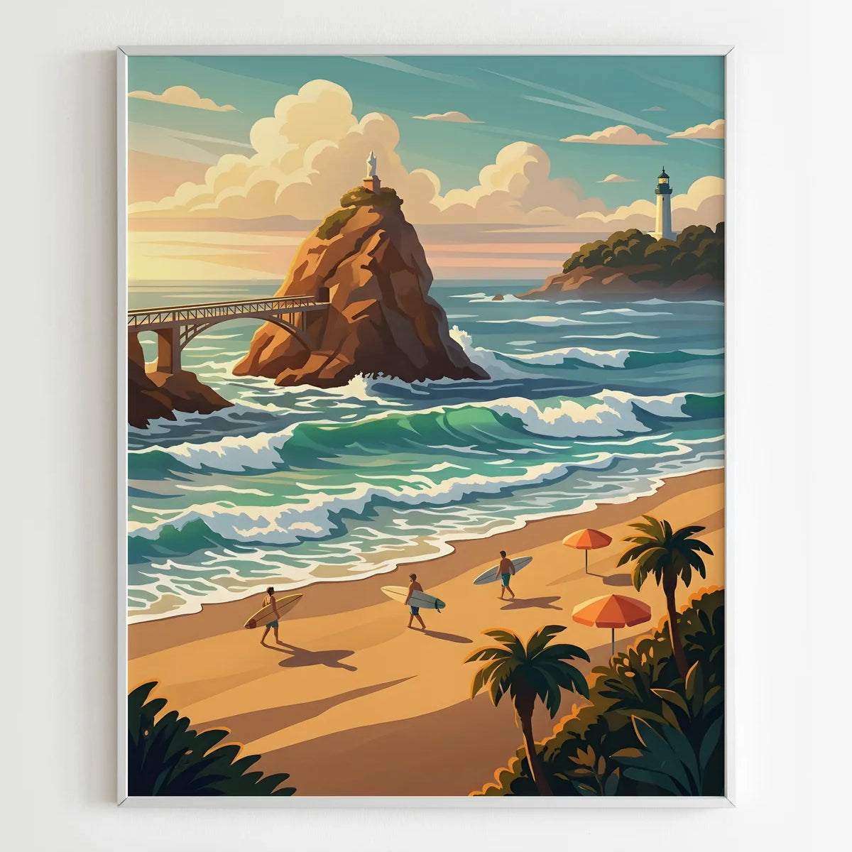 Kit Peinture par Numéros Villes - Couché de soleil à Biarritz