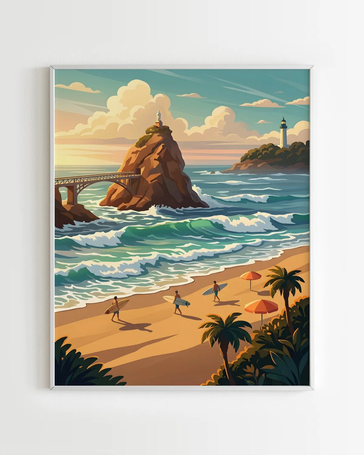 Kit Peinture par Numéros Villes - Couché de soleil à Biarritz